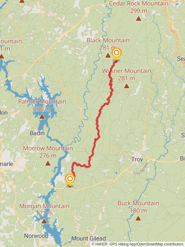 Uwharrie National Recreation Trail mobile static map