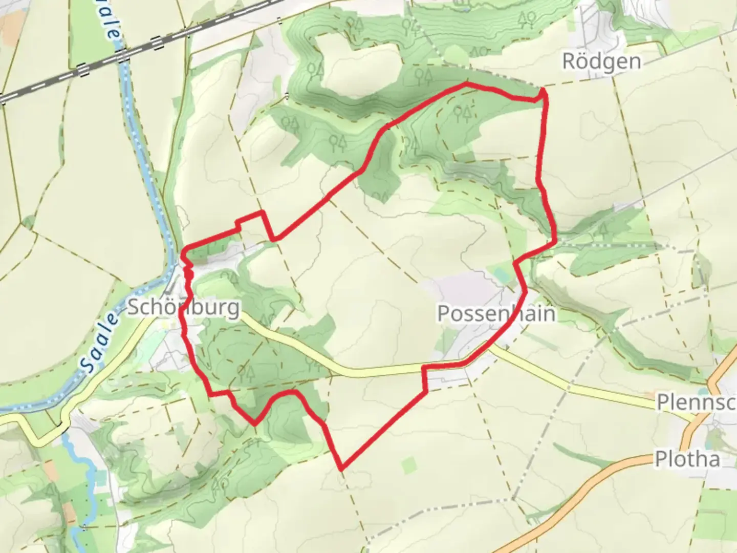 An image depicting the trail Rundweg Possenhain and its surrounding area.