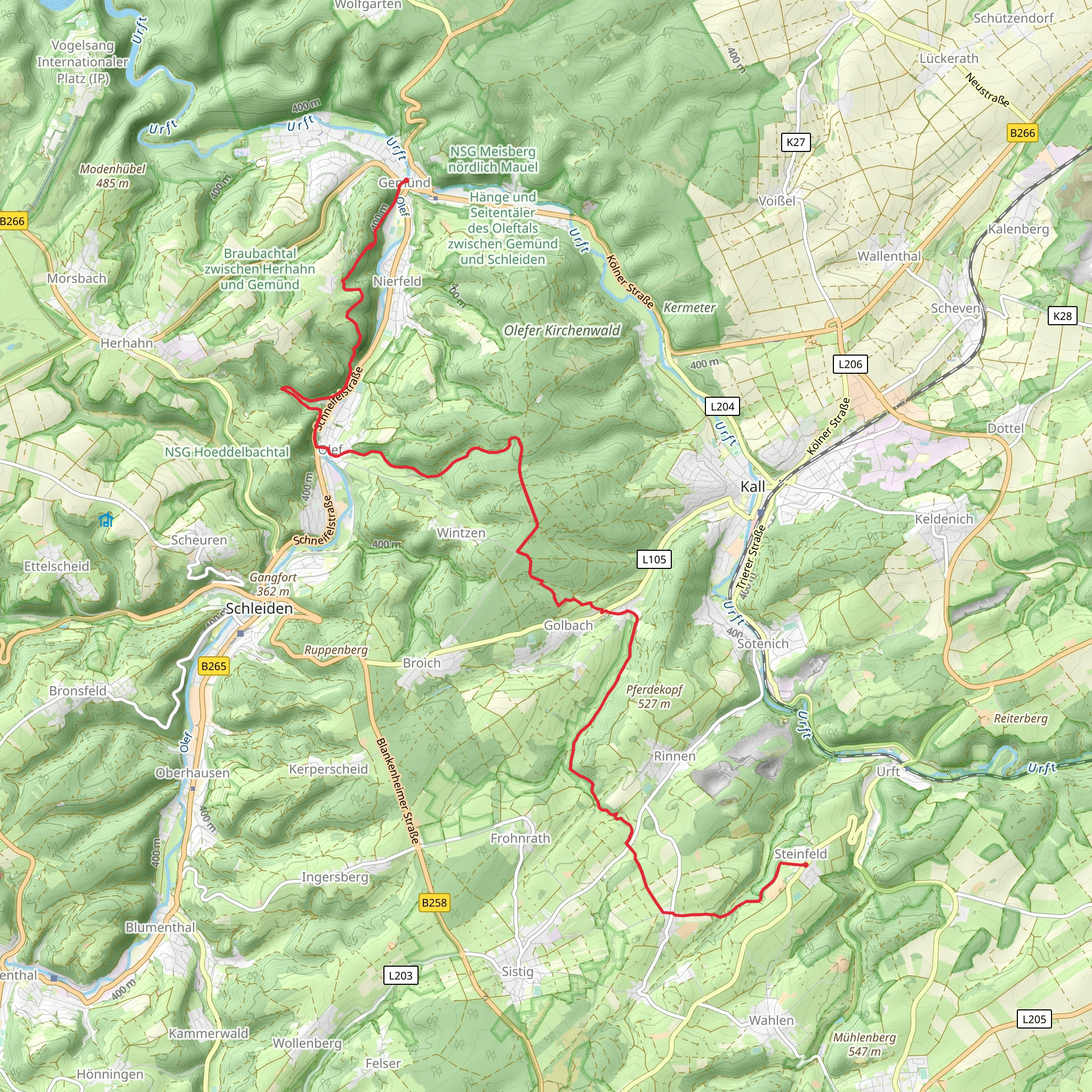 Gemund to Steinfeld Walk mobile static map