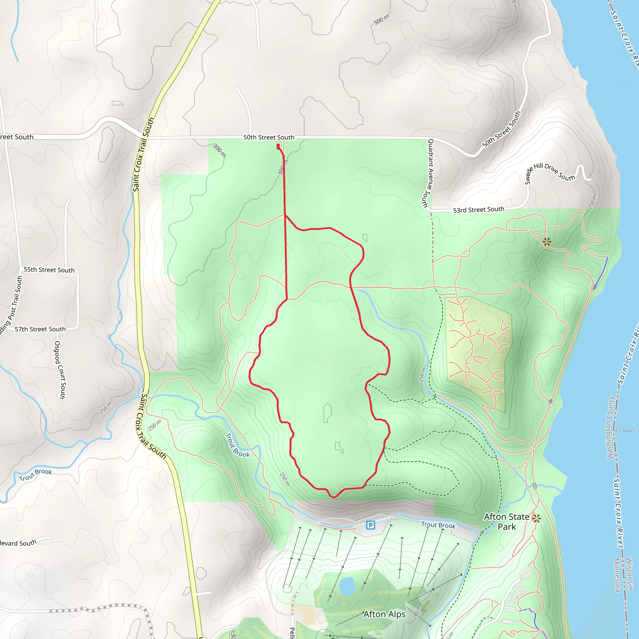 Prairie Loop in Afton State Park mobile static map