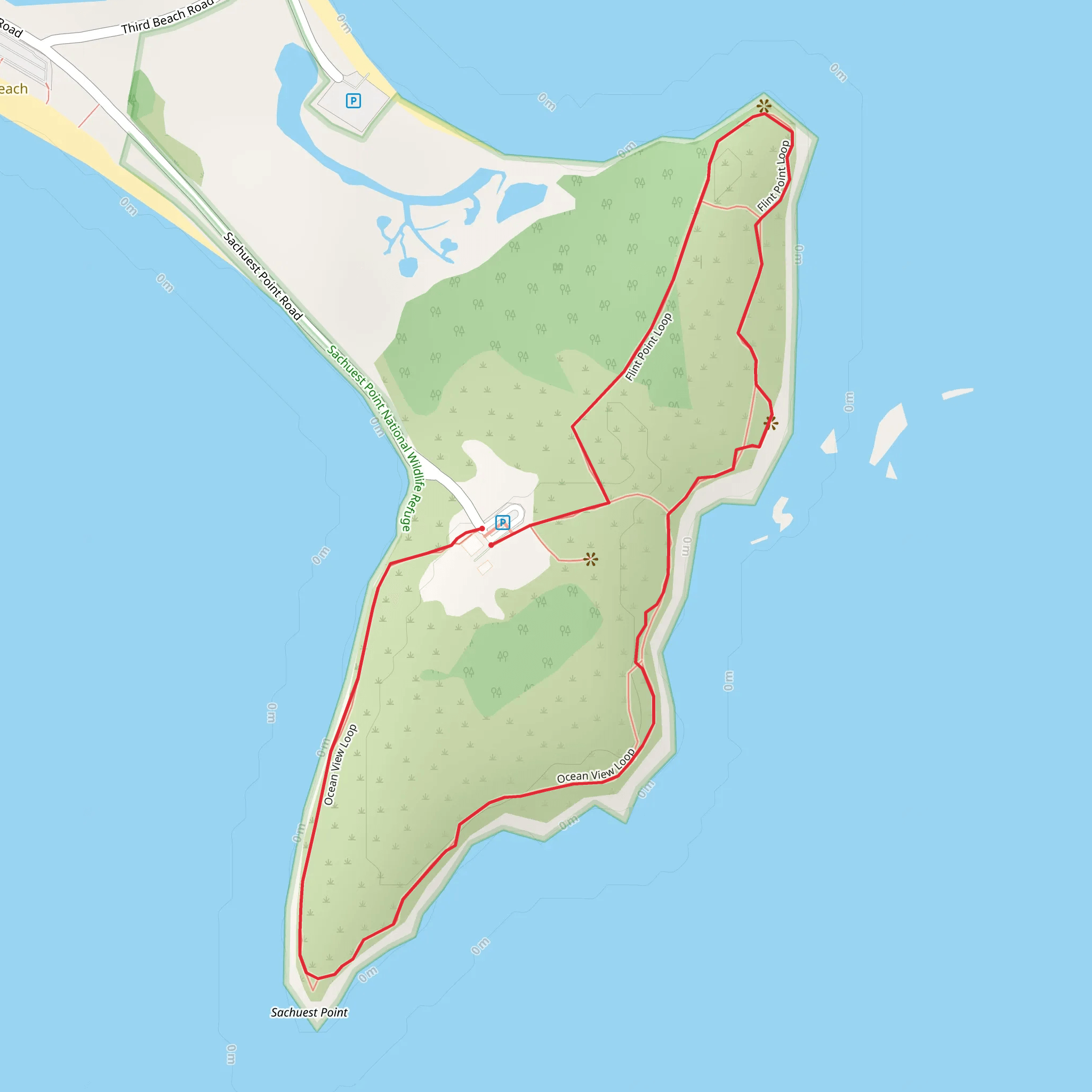 Sachuest Point - Flint Point and Ocean View Loop mobile static map