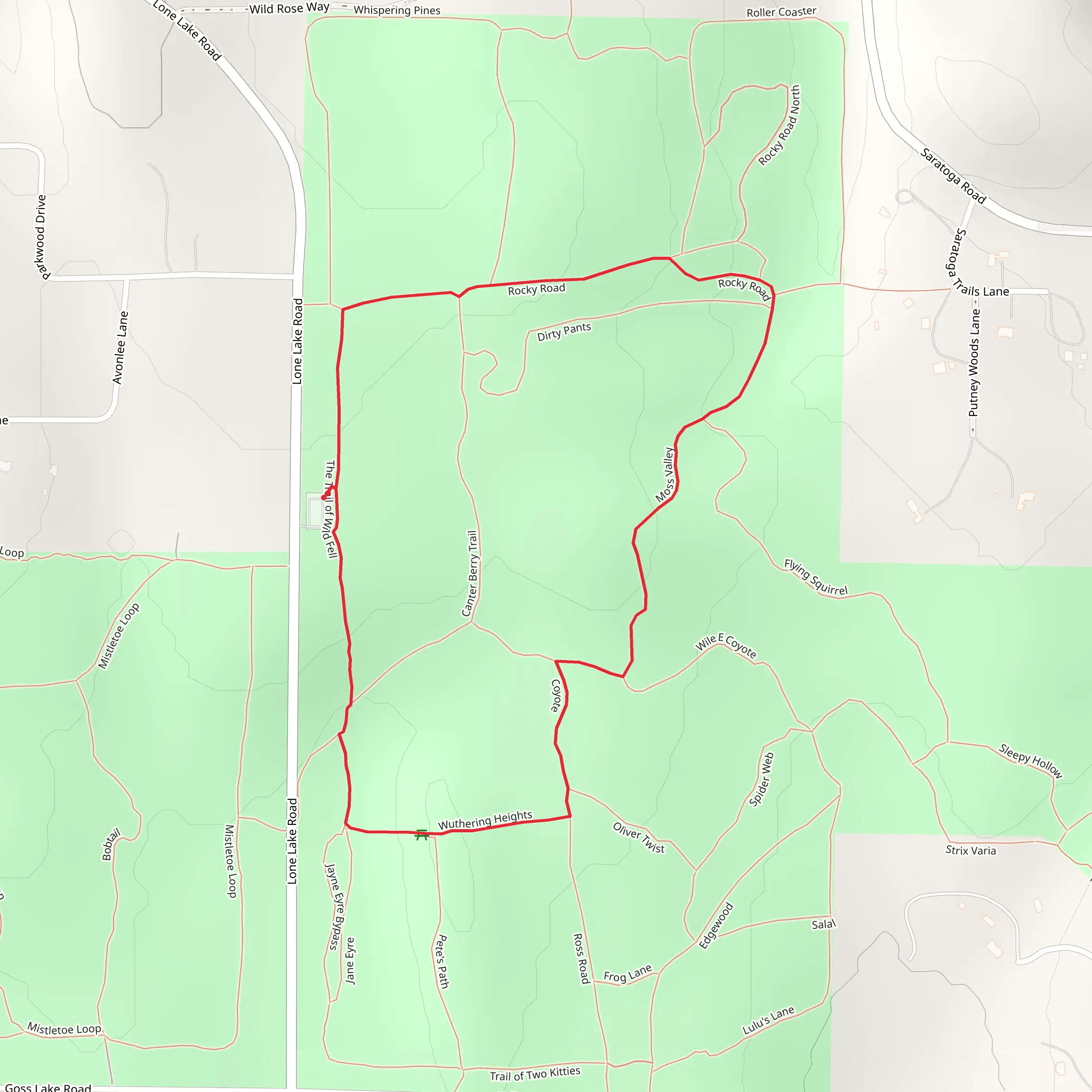 Coyote and The Trail of Wild Fell Loop mobile static map