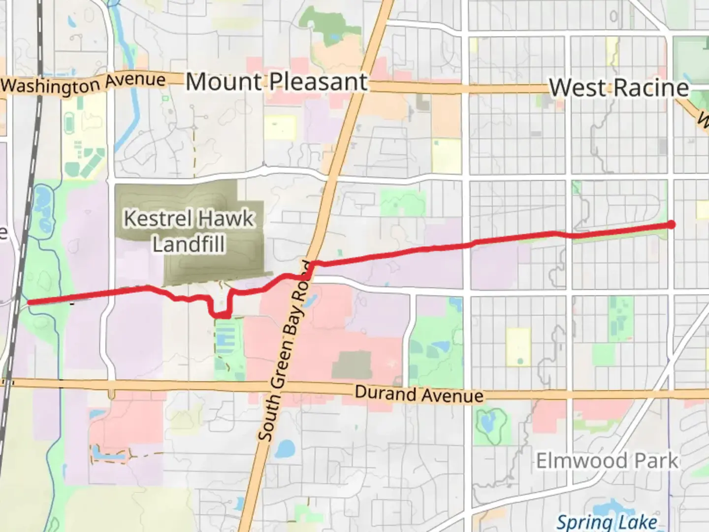 An image depicting the trail Racine-Sturtevant Trail and its surrounding area.