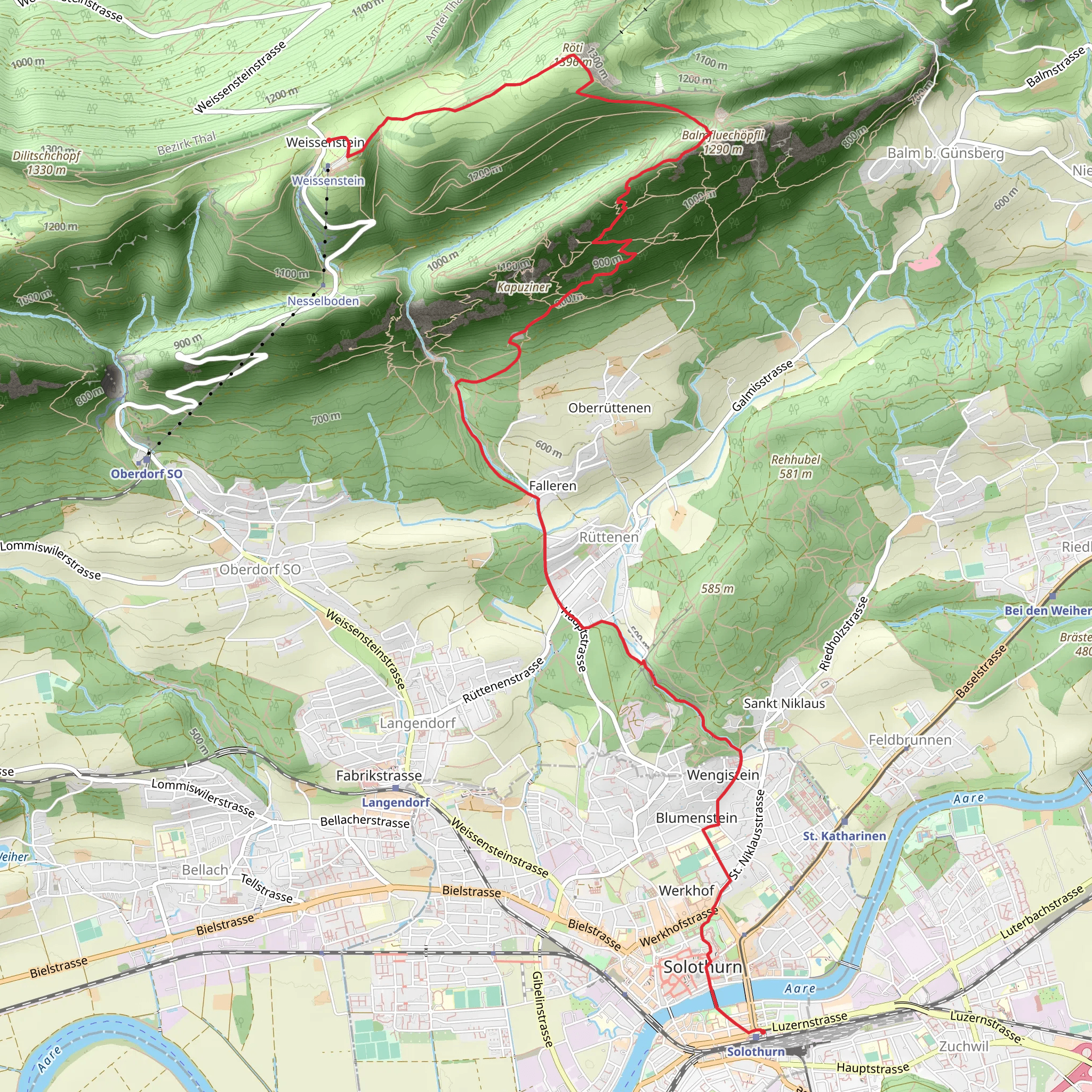 Solothurn - Weissenstein mobile static map