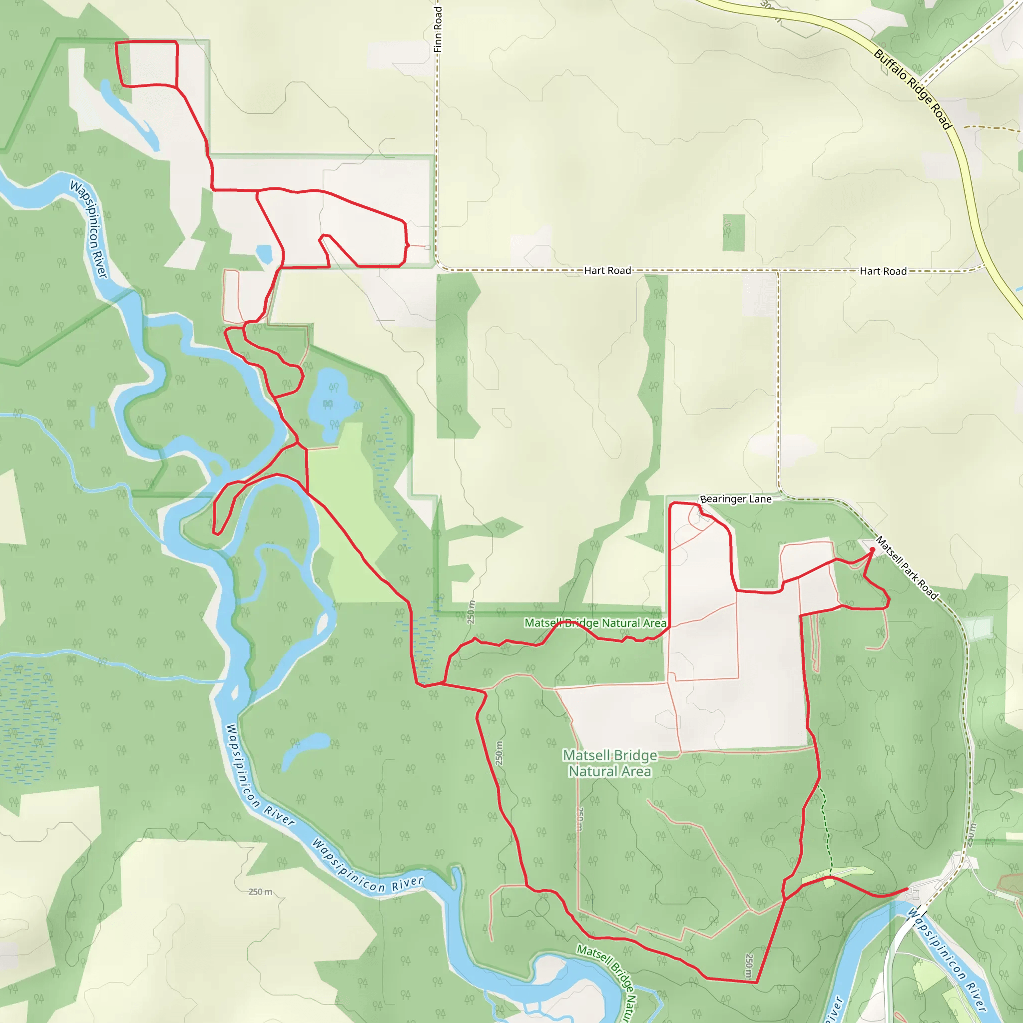 Matsell Bridge Natural Area Loop mobile static map