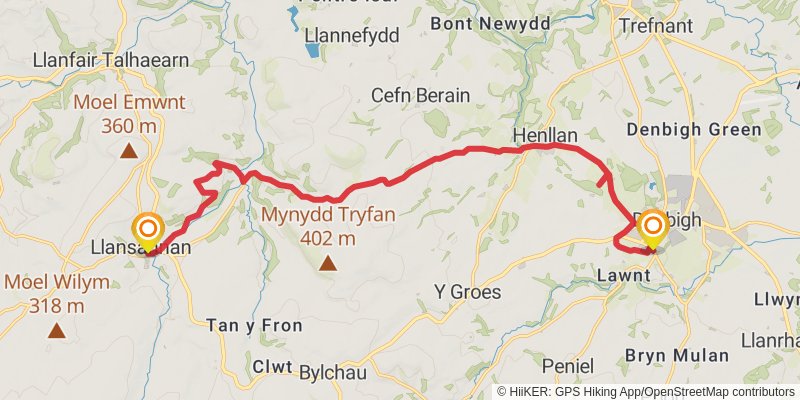 Clwydian Way stage 9 Map
