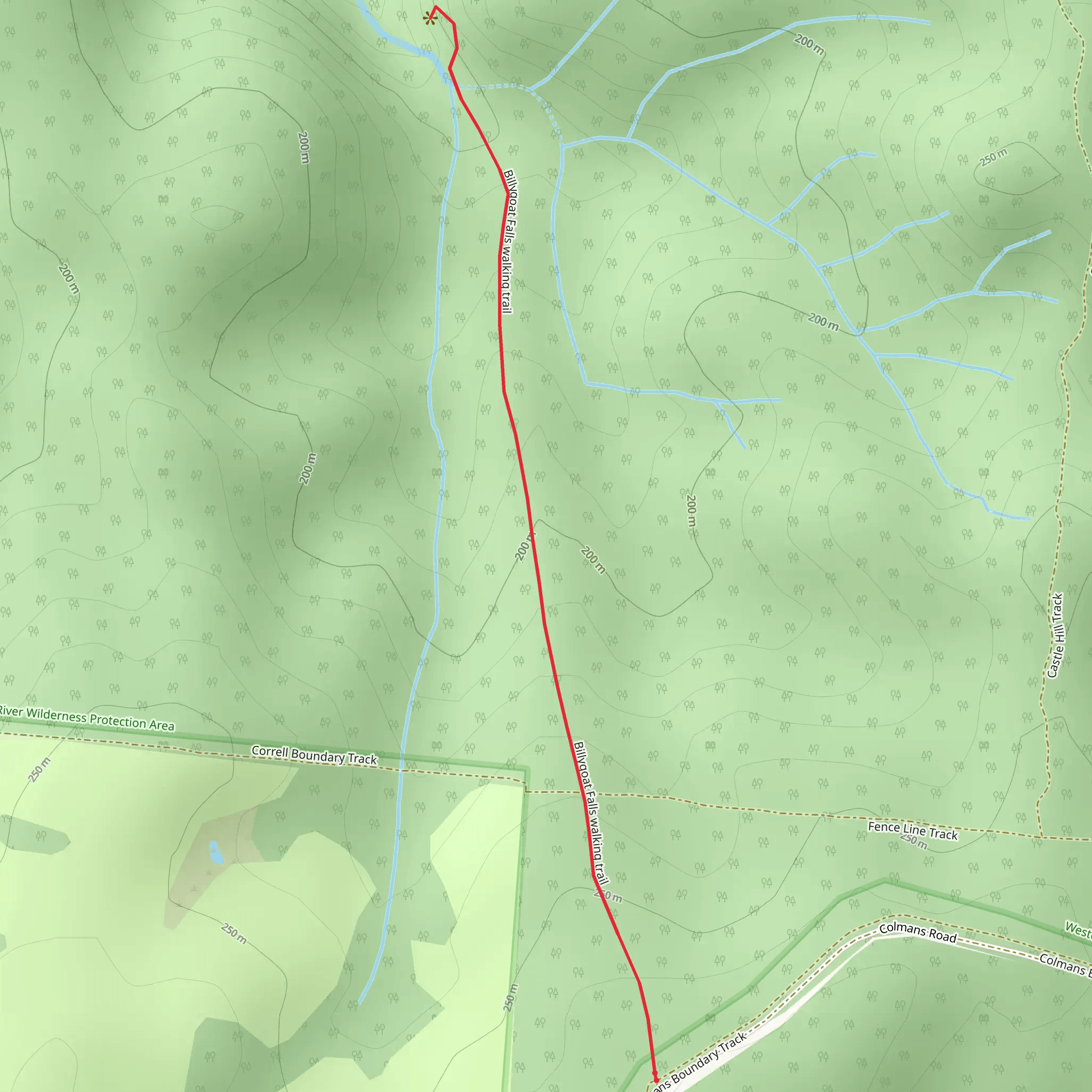 Waterfall Creek Track mobile static map