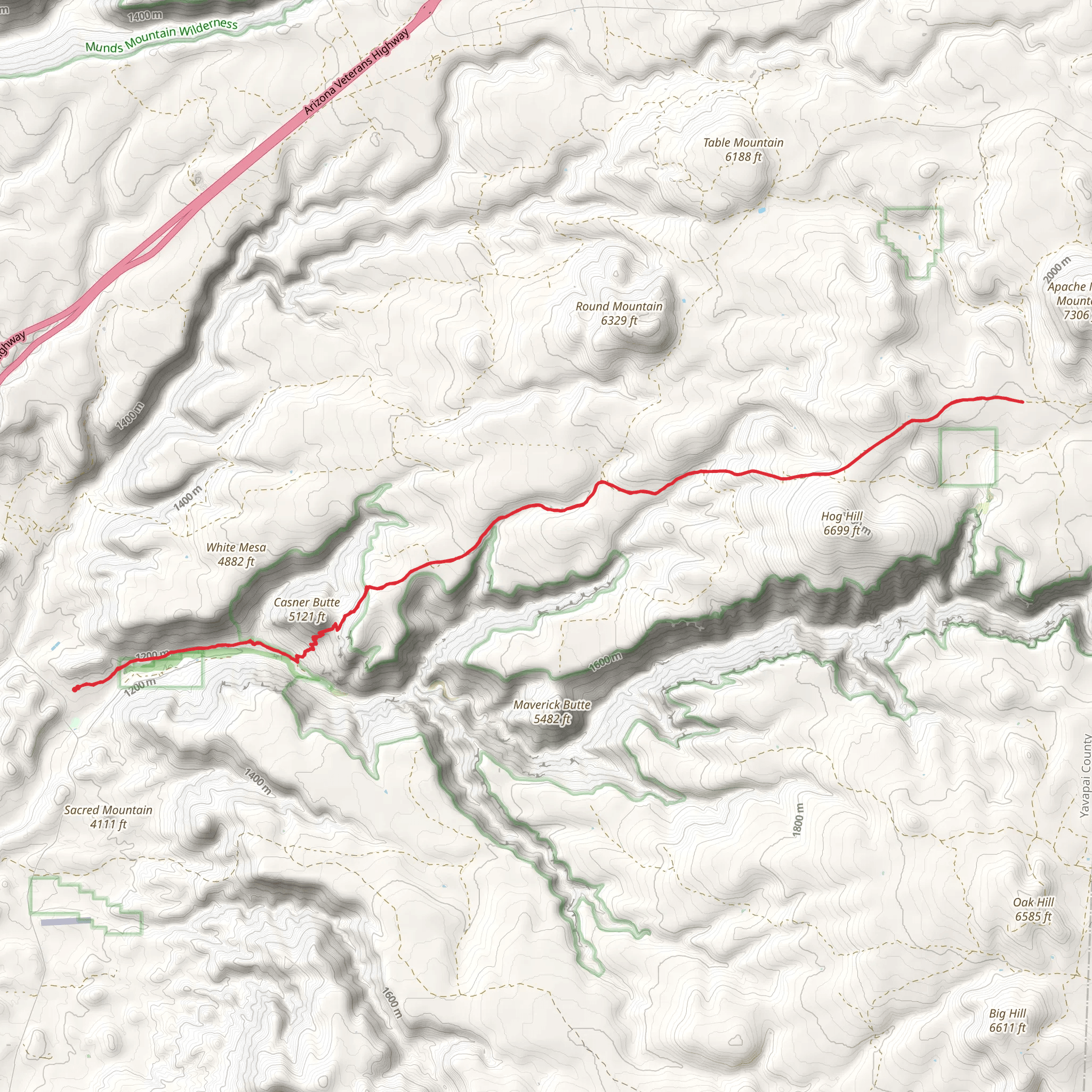 Apache Maid Trail via Bell Trail mobile static map