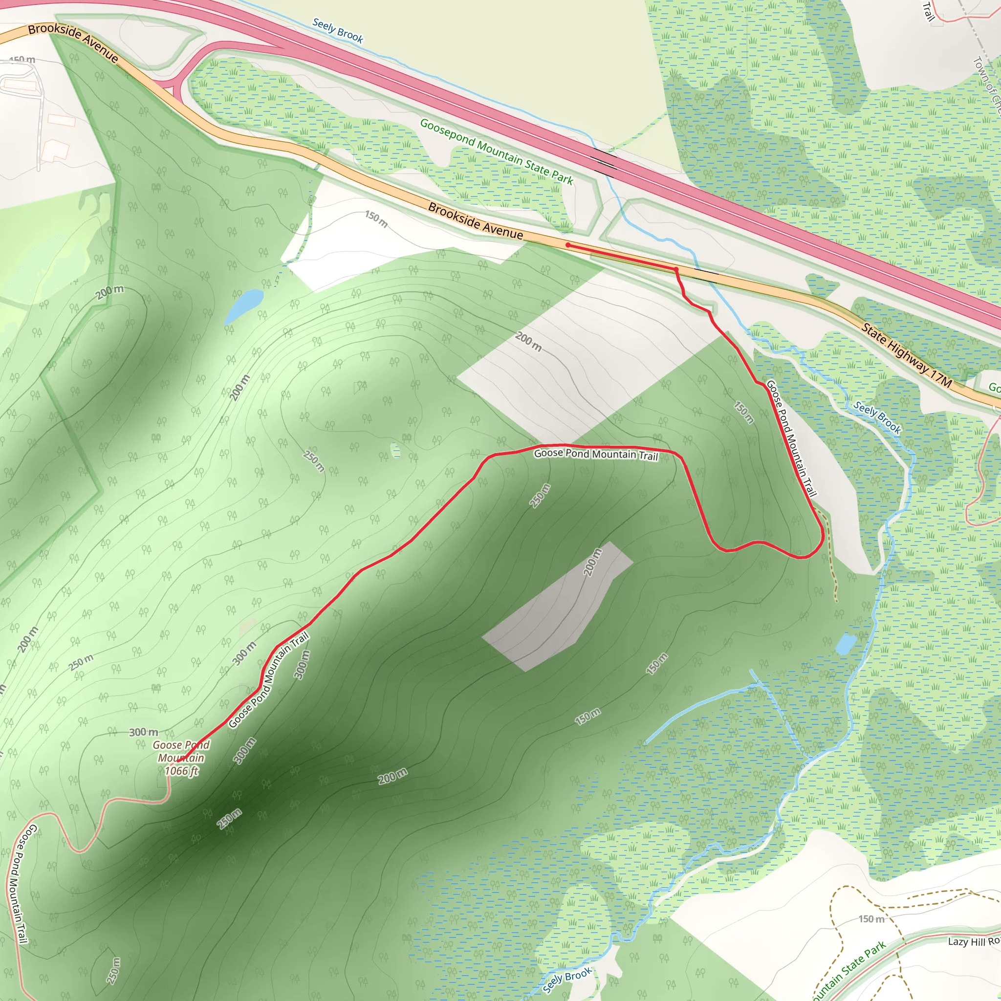 Goose Pond Mountain Trail mobile static map
