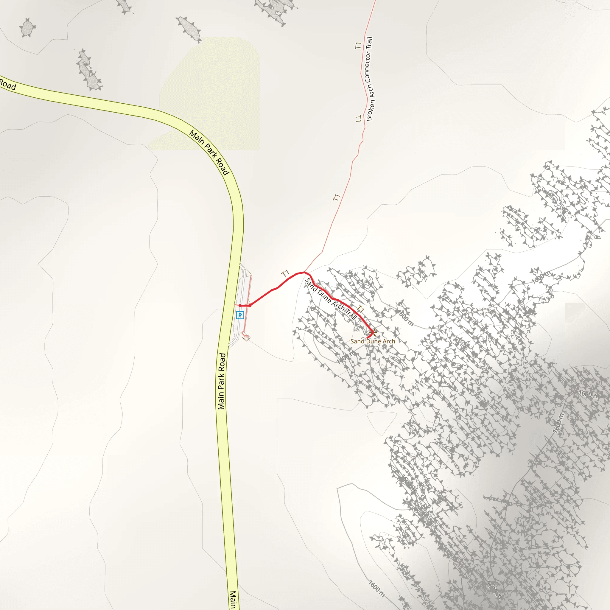 Sand Dune Arch Trail mobile static map
