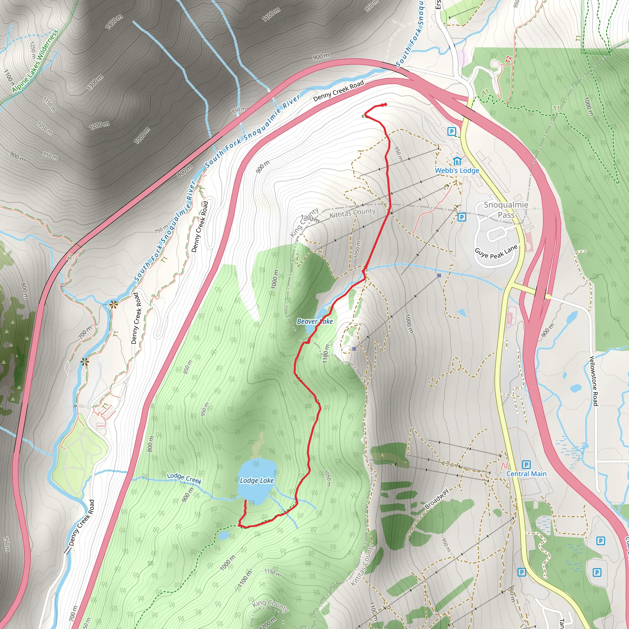 Lodge Lake via Pacific Crest Trail mobile static map