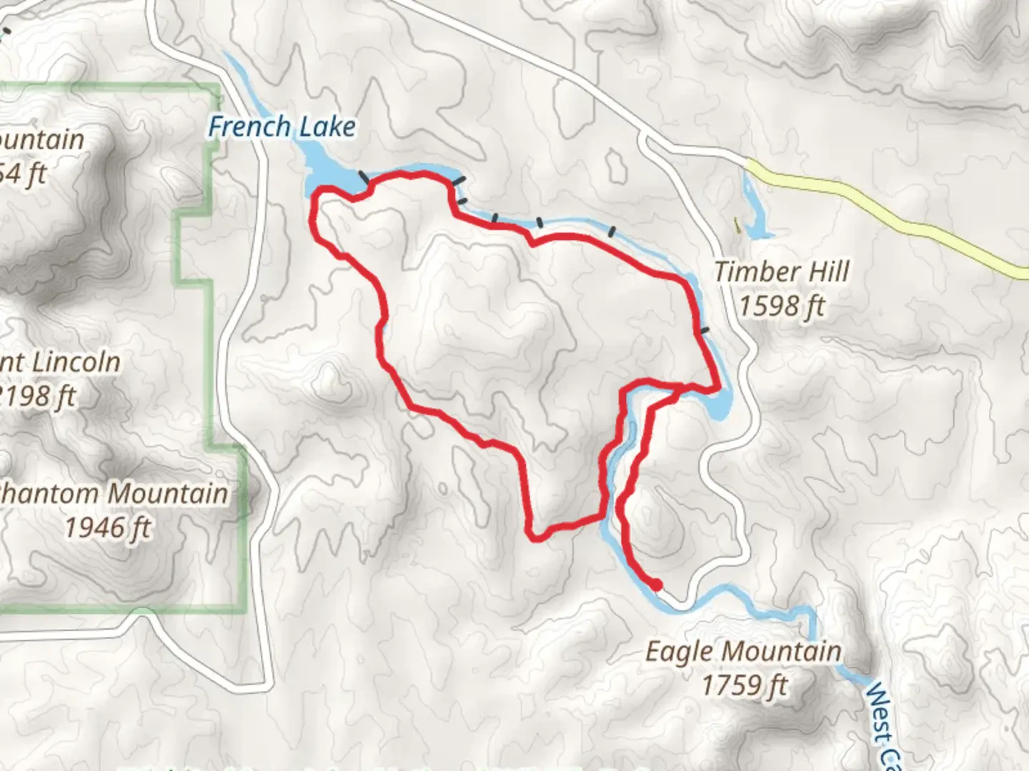 An image depicting the trail Kite and Bison Loop Trail and its surrounding area.