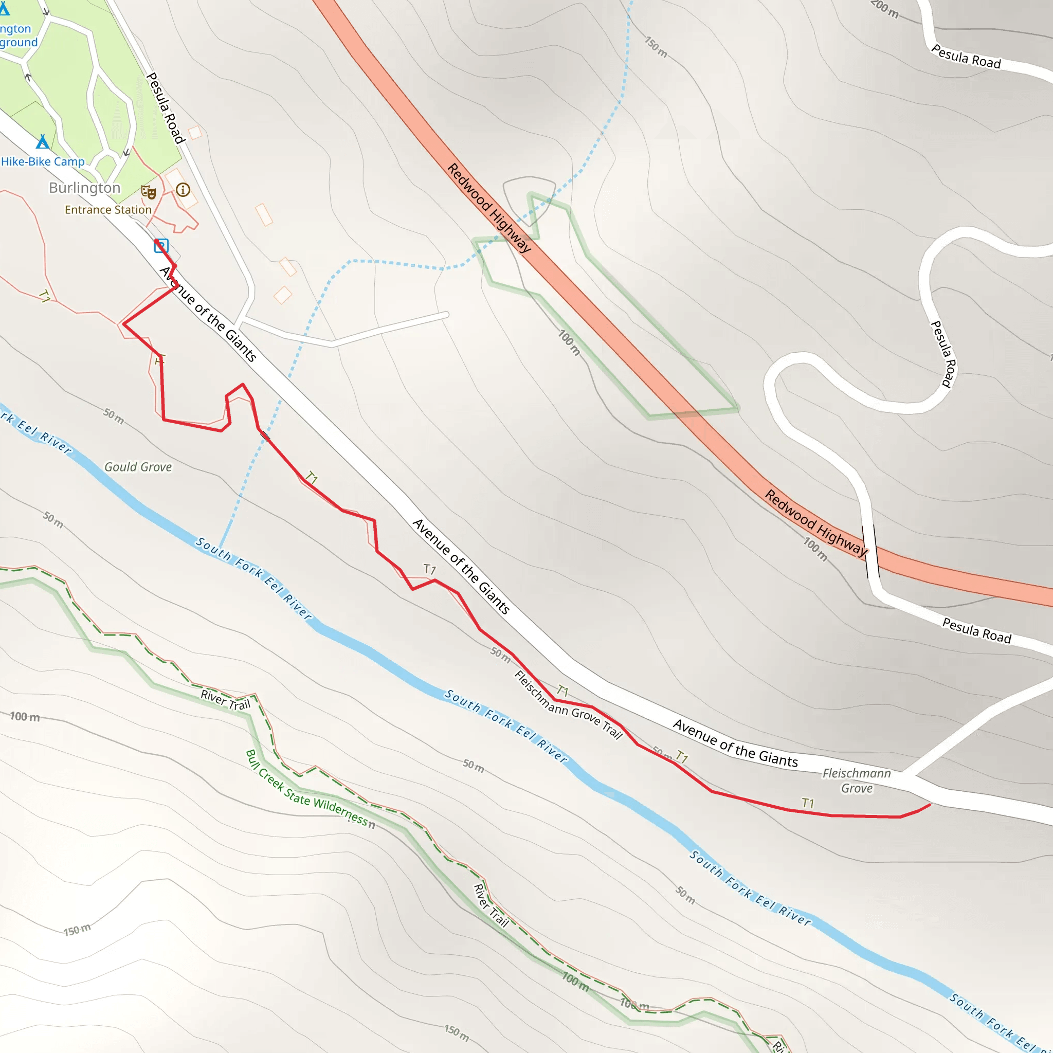 Fleischmann Grove Trail mobile static map