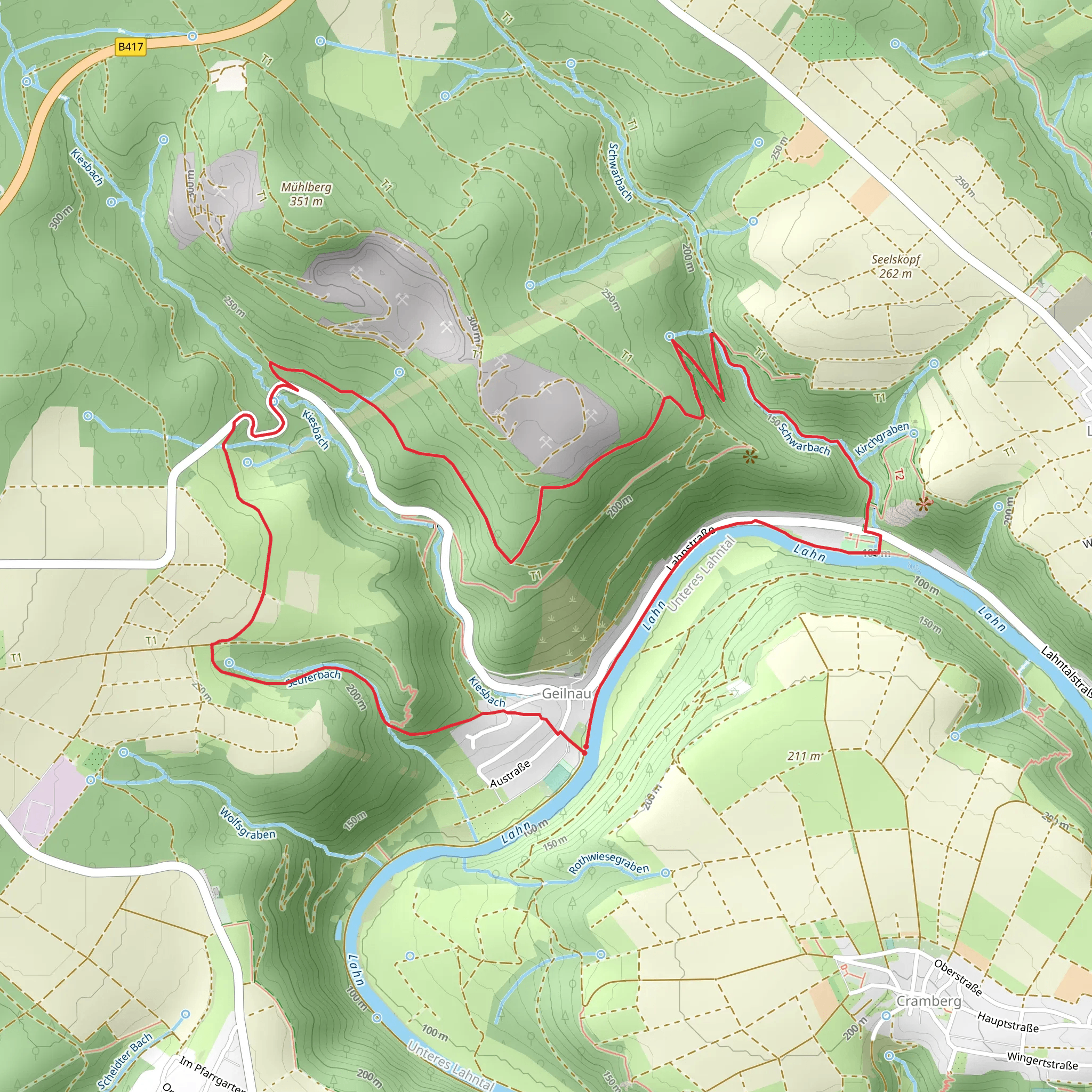 Lahn via Rot and Lahnhoehenweg mobile static map