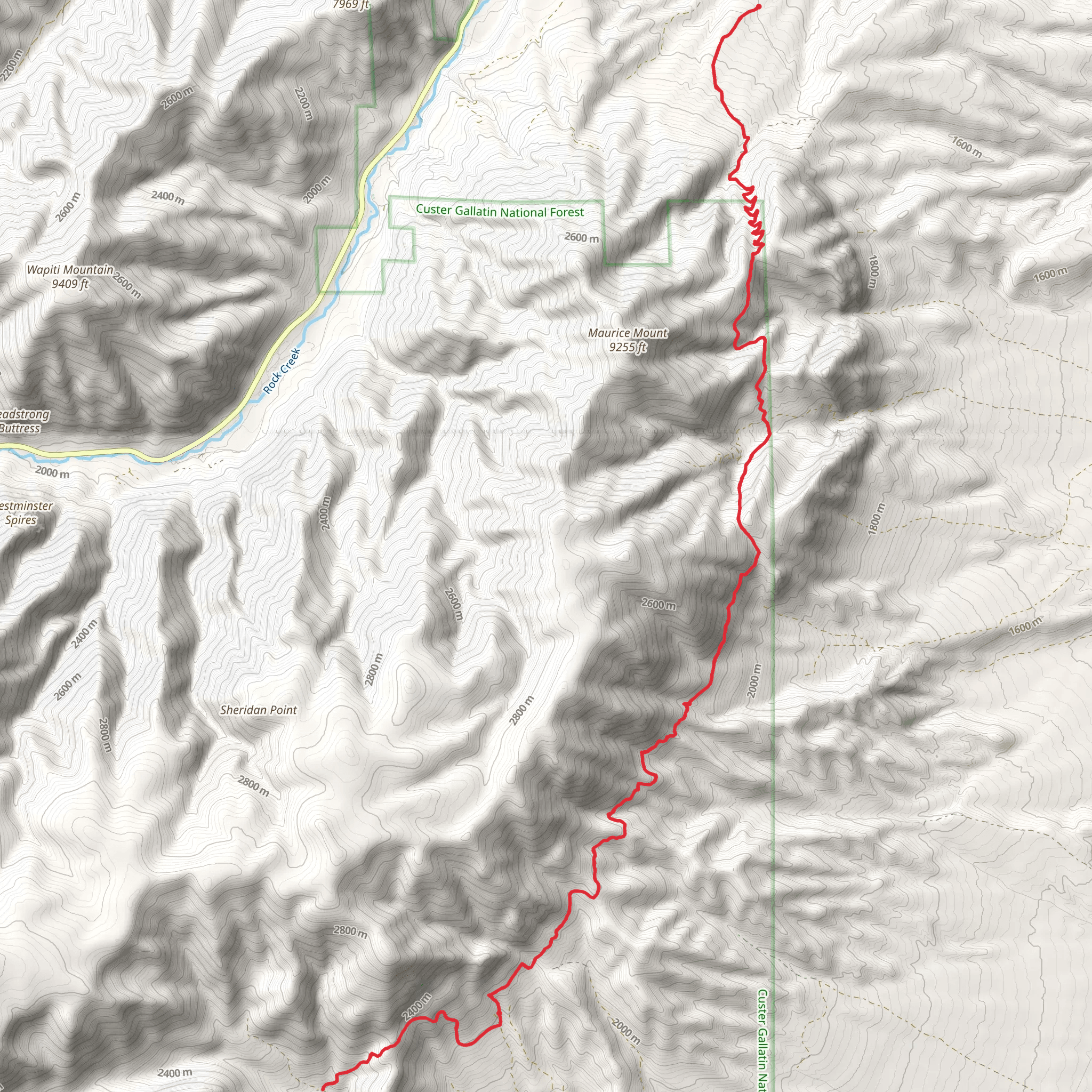 Face of the Mountain Trail mobile static map