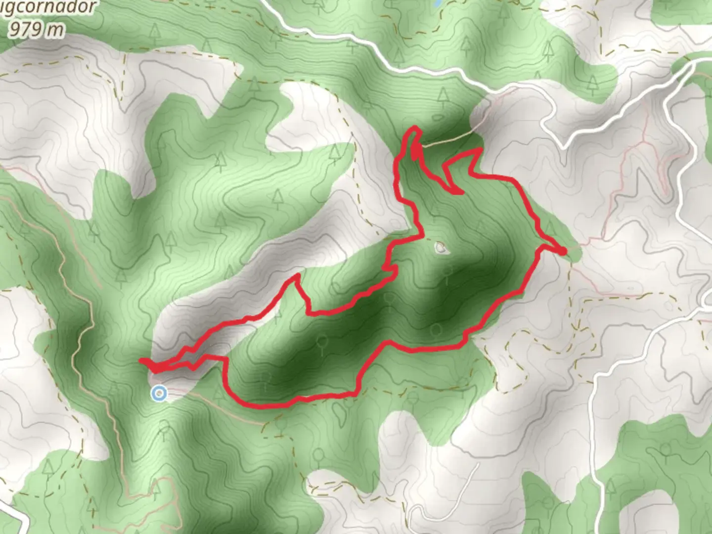 An image depicting the trail Obaga de Vilanova PR C 54-1 and its surrounding area.