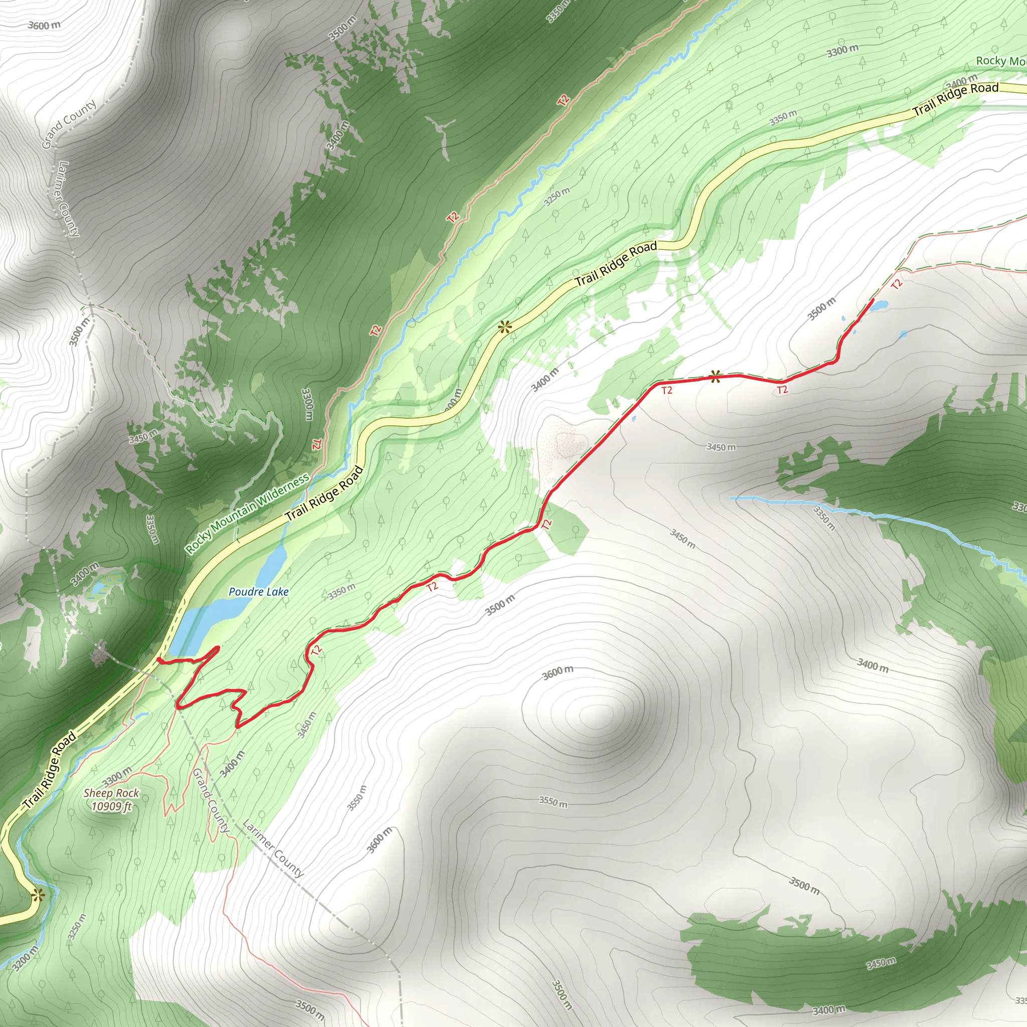 Forest Canyon Pass Trail mobile static map