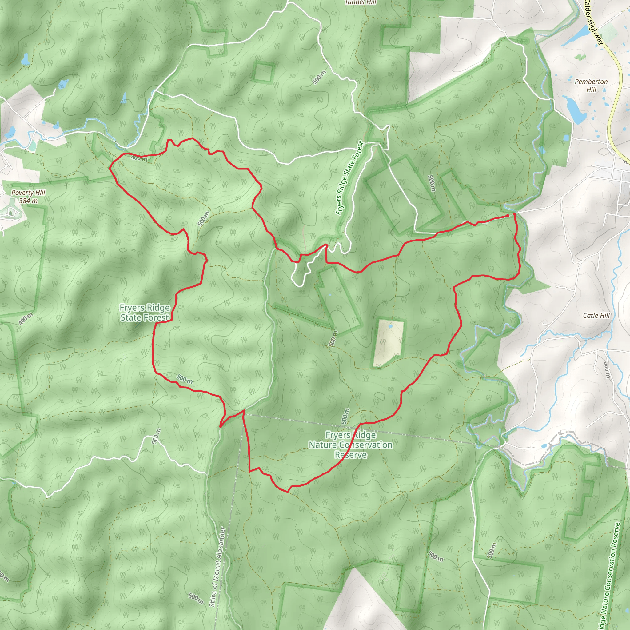 Fryers Ridge Circuit Trail mobile static map