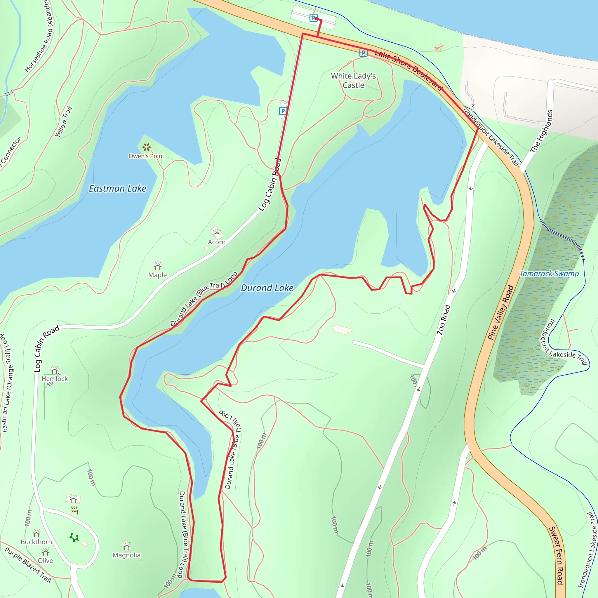 Durand Lake Loop mobile static map