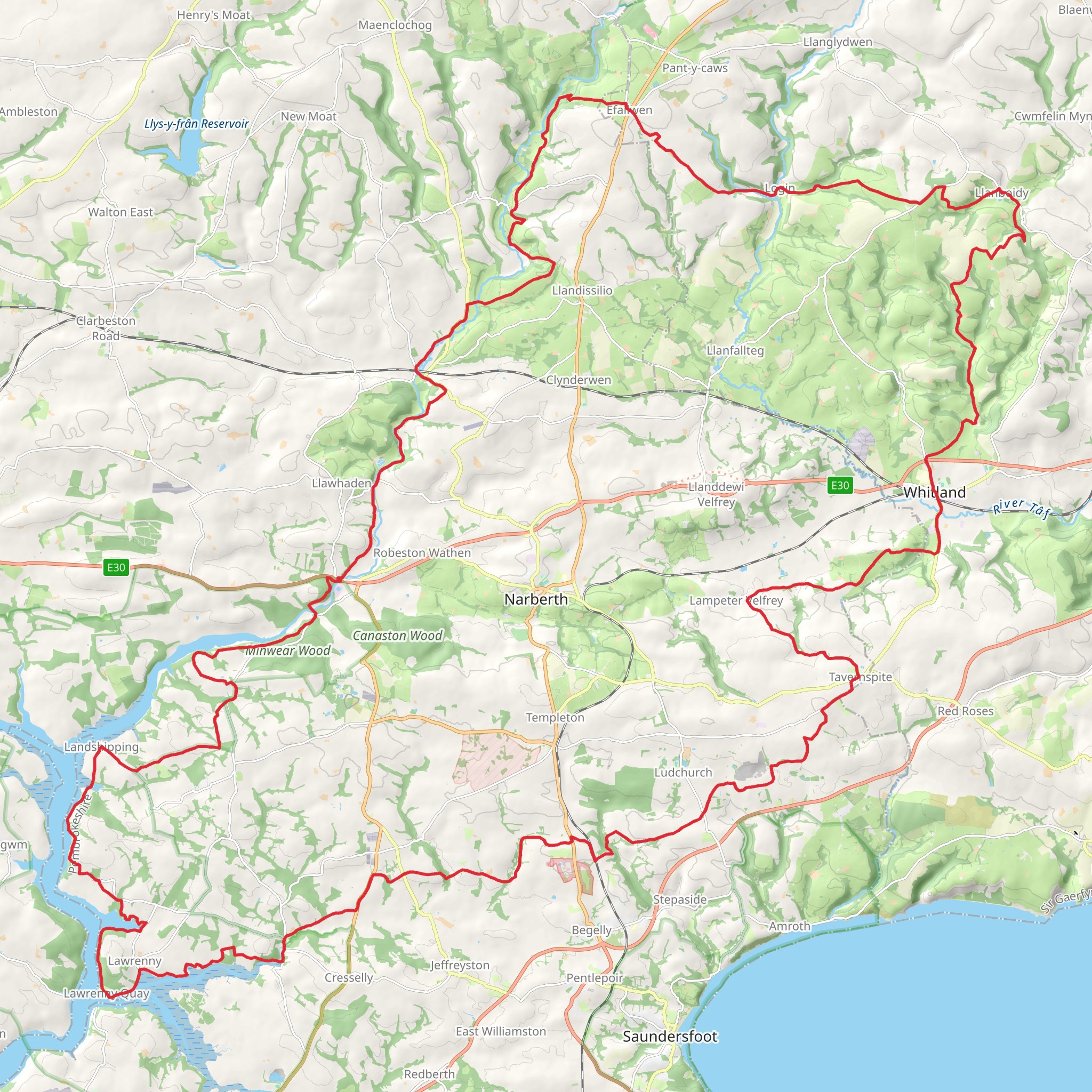 Landsker Borderlands Trail mobile static map