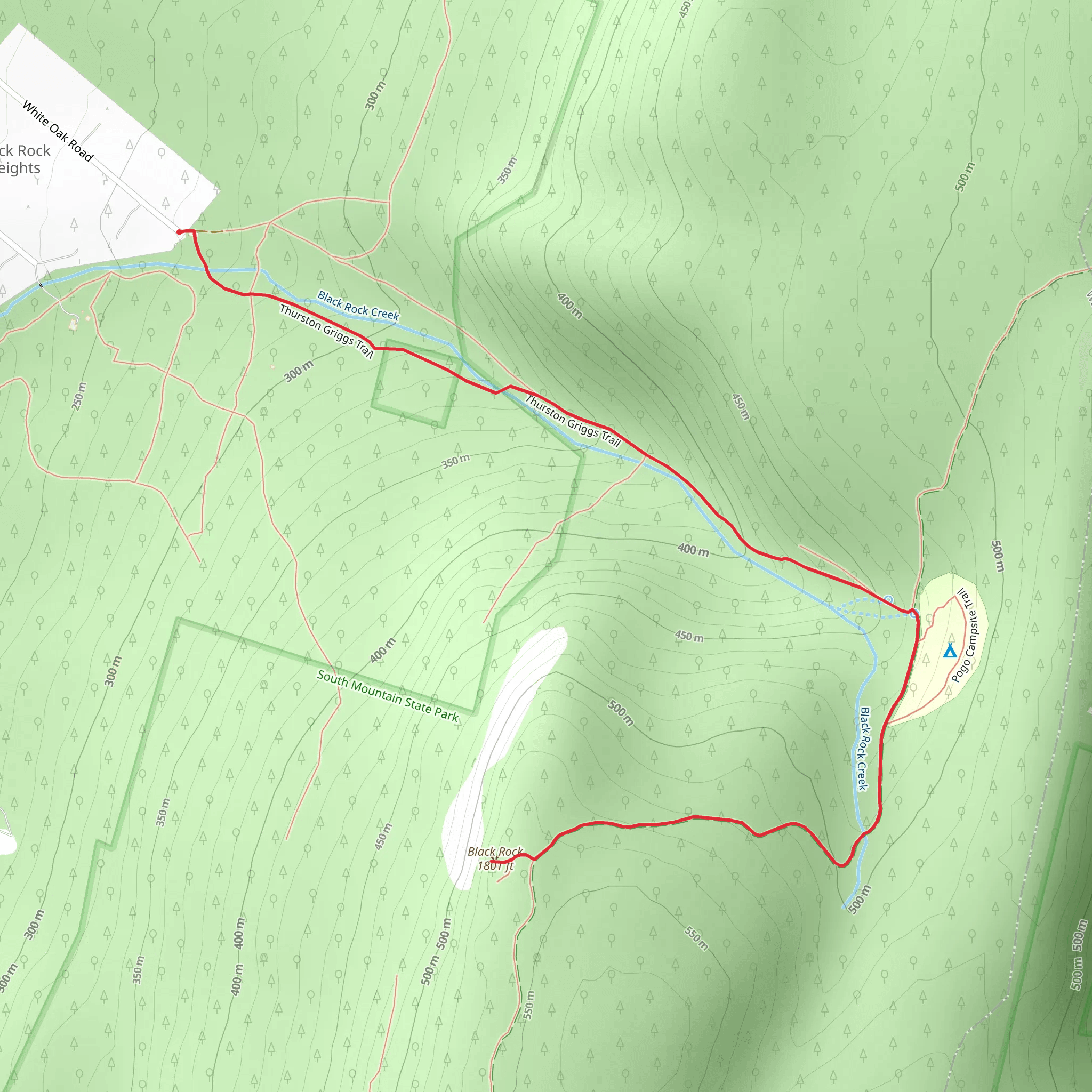 Black Rock via Thurston Griggs Trail mobile static map