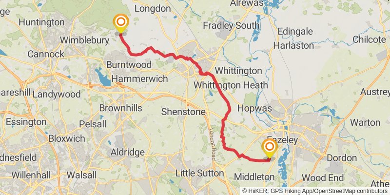 Heart of England Way stage 2 Map