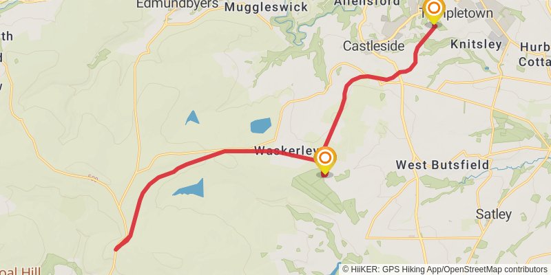 Waskerley Way Railway Path stage 2 Map