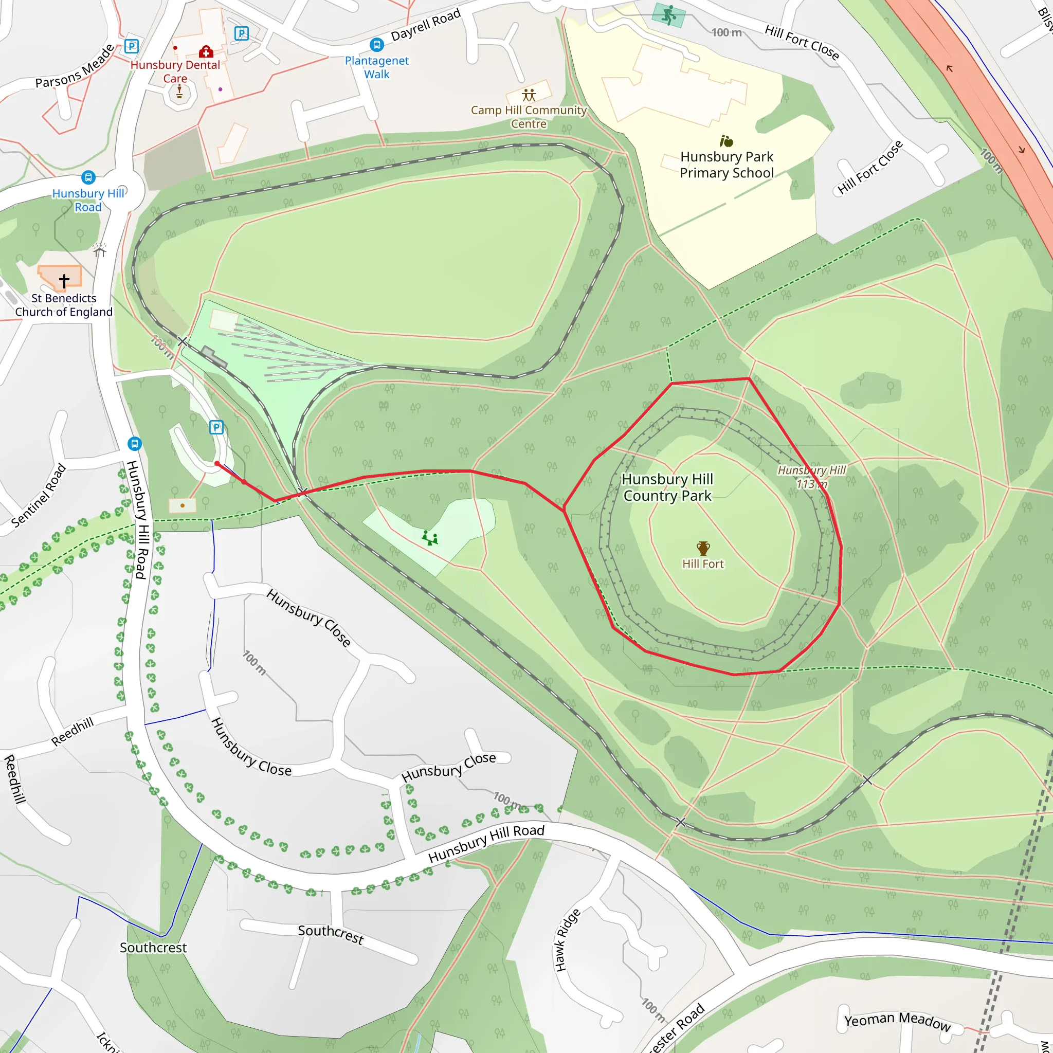 Hunsbury Hill Country Park mobile static map