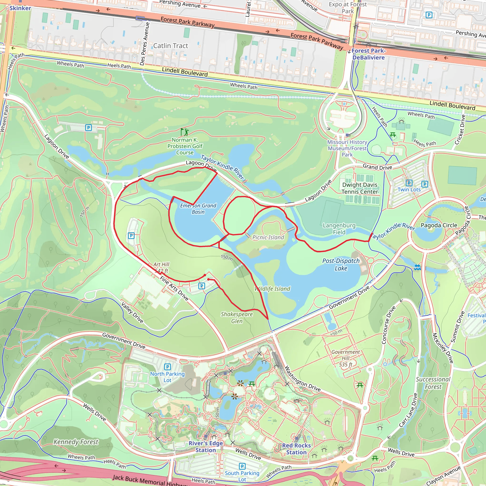 Art Hill and Emerson Grand Basin Loop mobile static map
