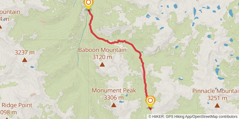 East Fork Boulder Trail stage 2 Map
