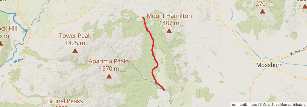 Te Araroa South Island stage 73 Map
