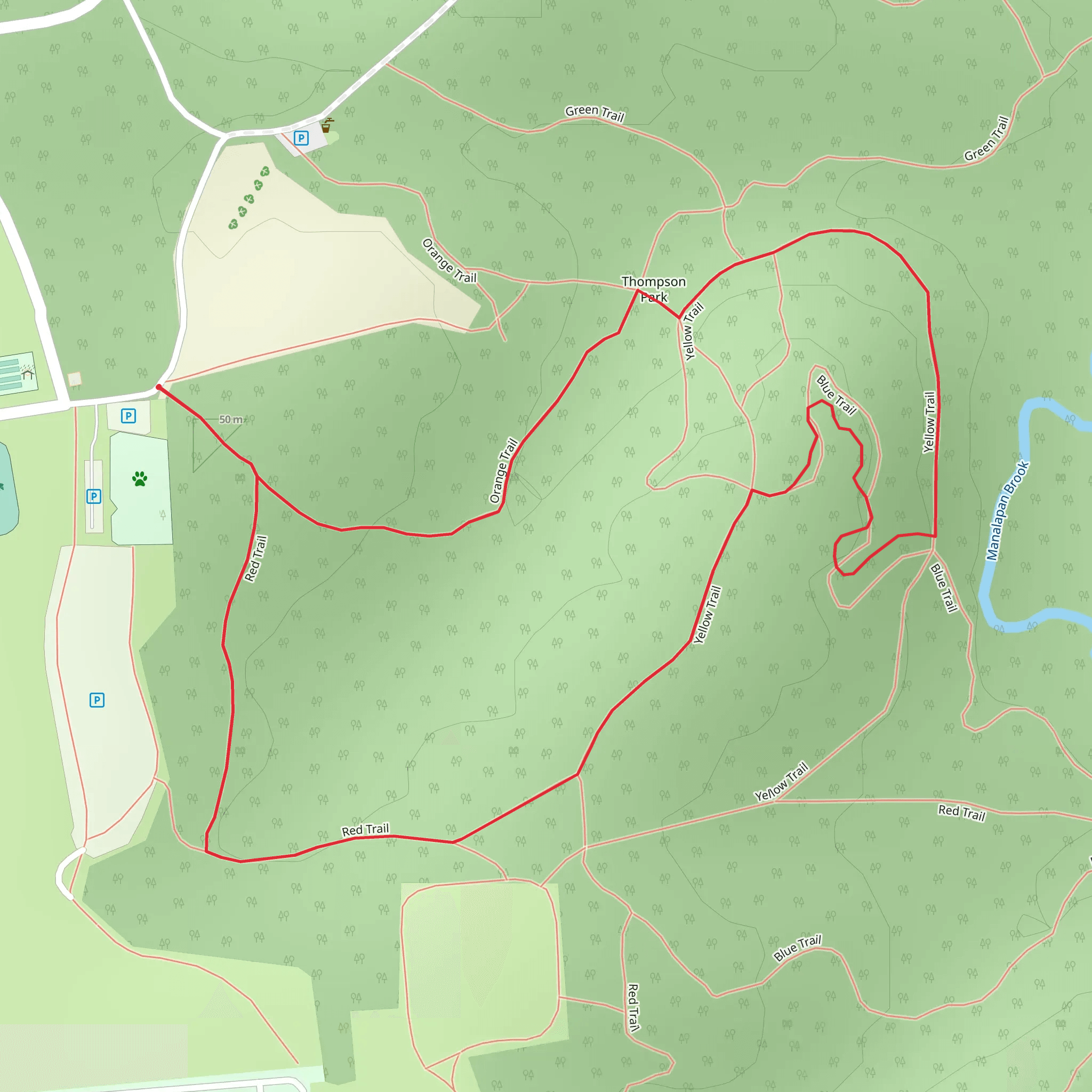 Orange and Yellow Loop Trail mobile static map