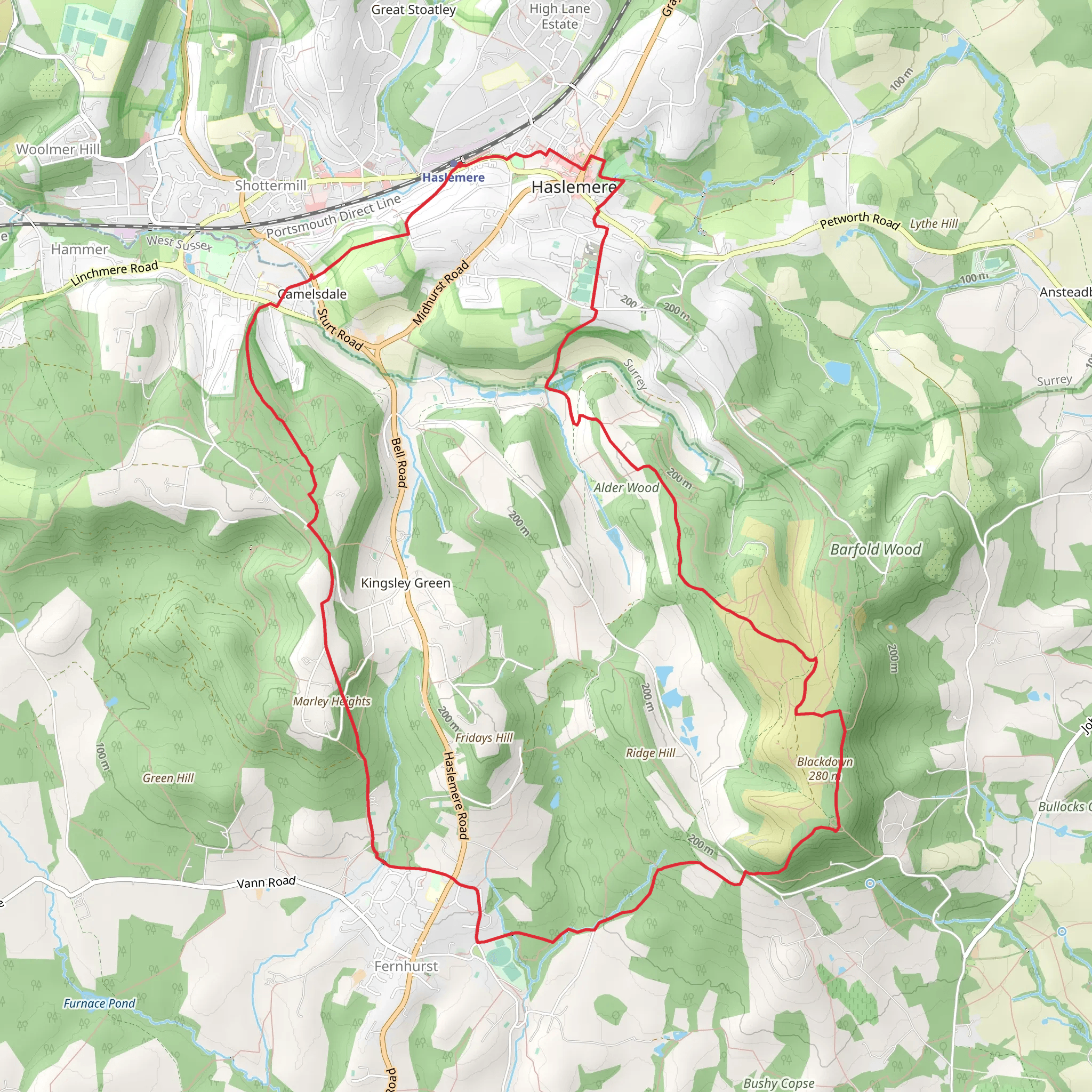 Marley Heights via The Serpent Trail mobile static map