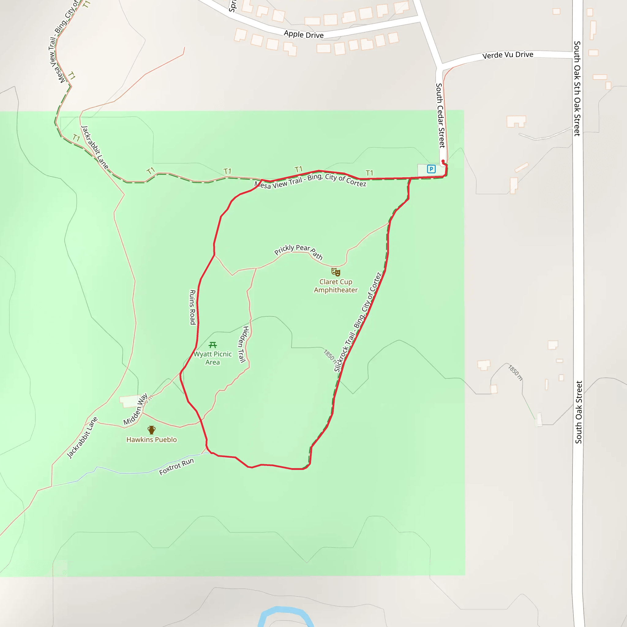 Hawkins Preserve Loop mobile static map
