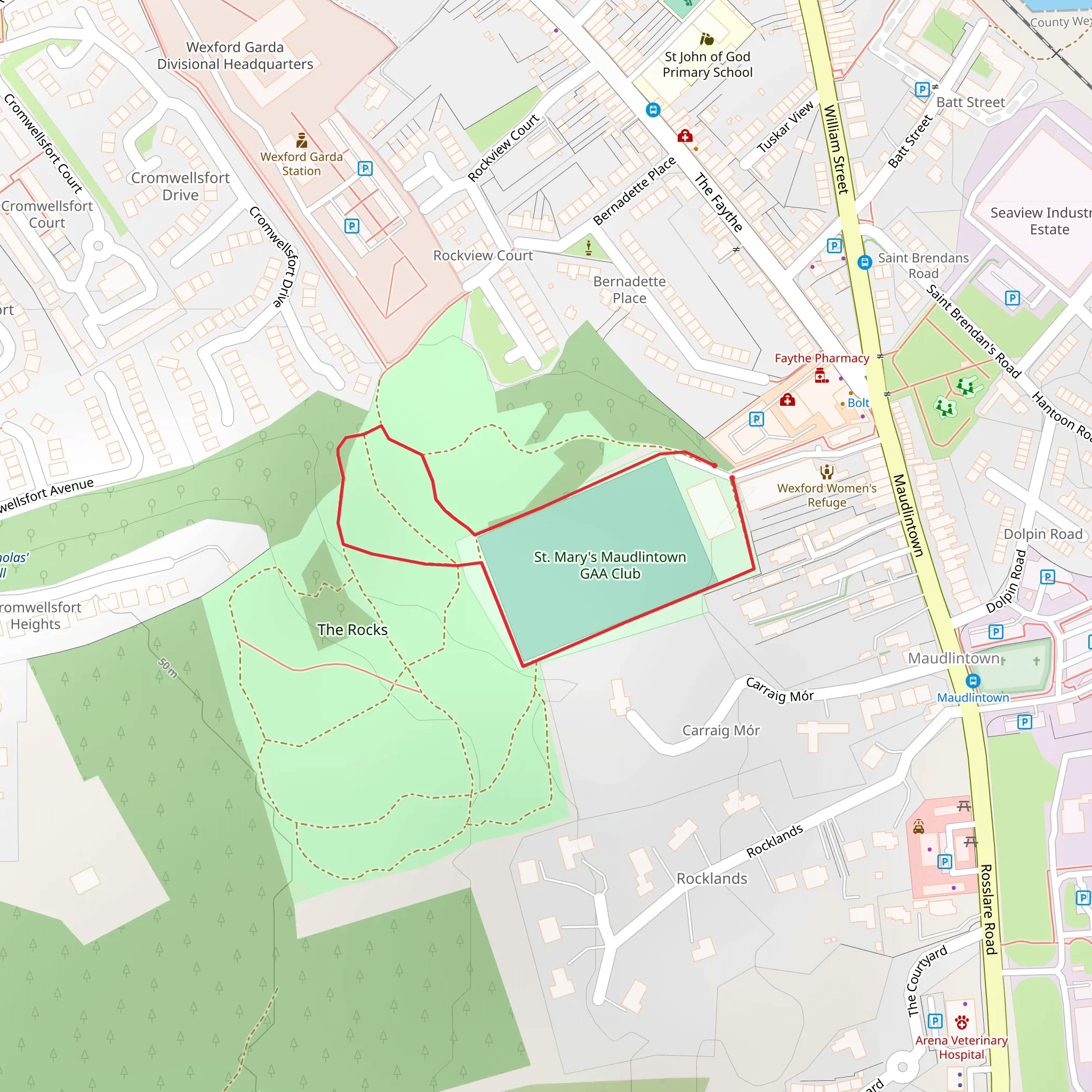 The Rocks Family Trail mobile static map