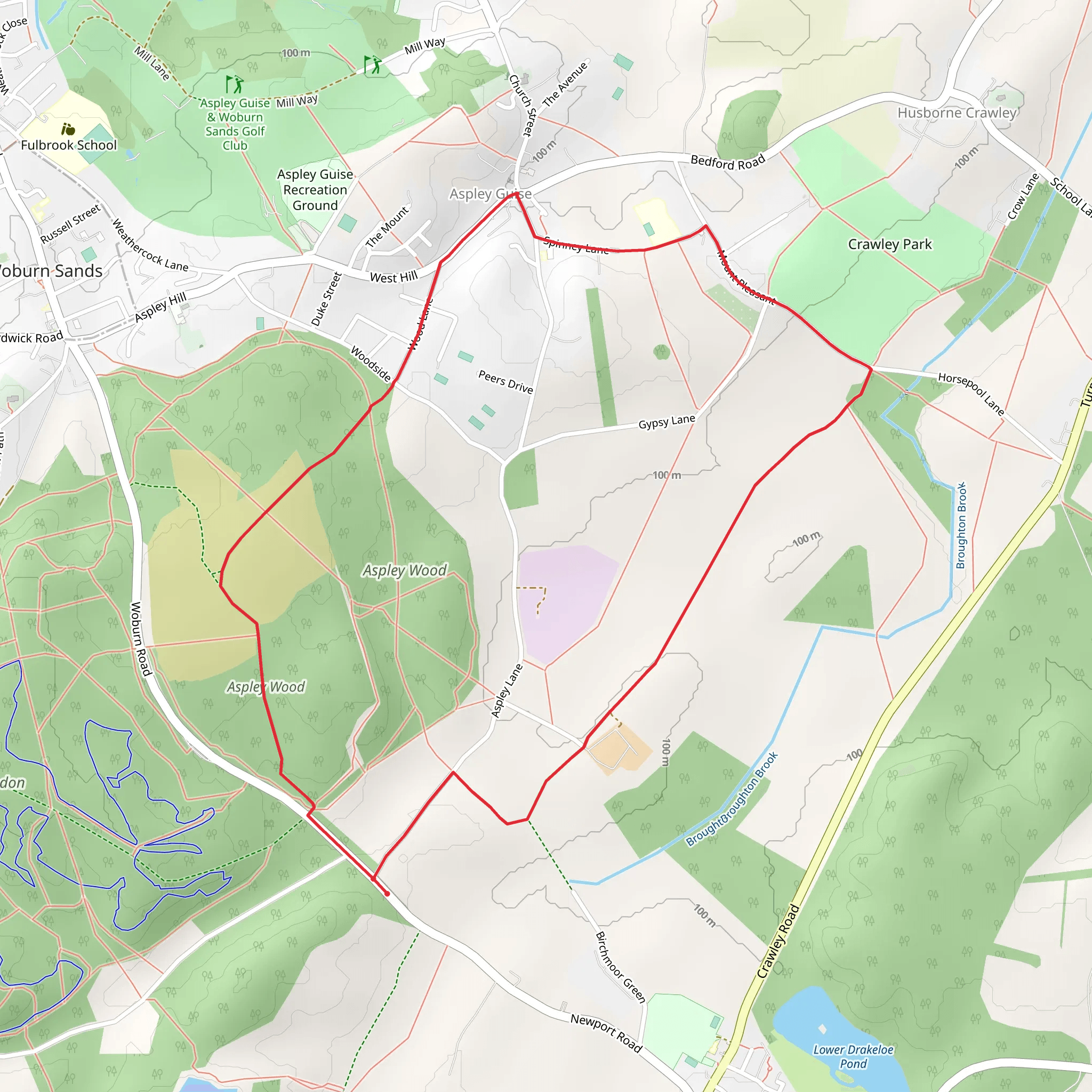 Aspley Wood Loop mobile static map