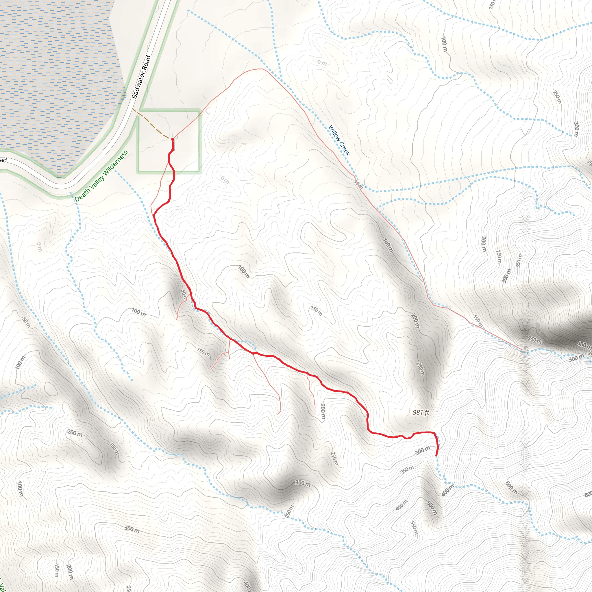 Sidewinder Canyon Trail mobile static map