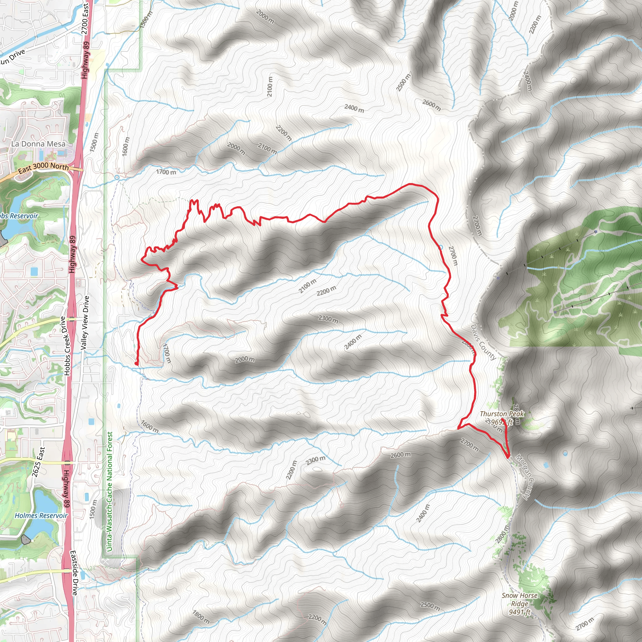 Thurston Peak via Great Western Trail mobile static map