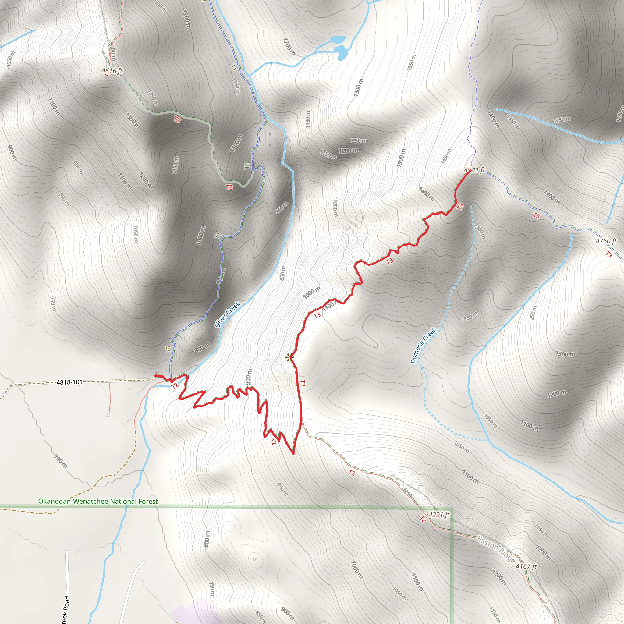 Domerie Divide via Easton Ridge Trail mobile static map