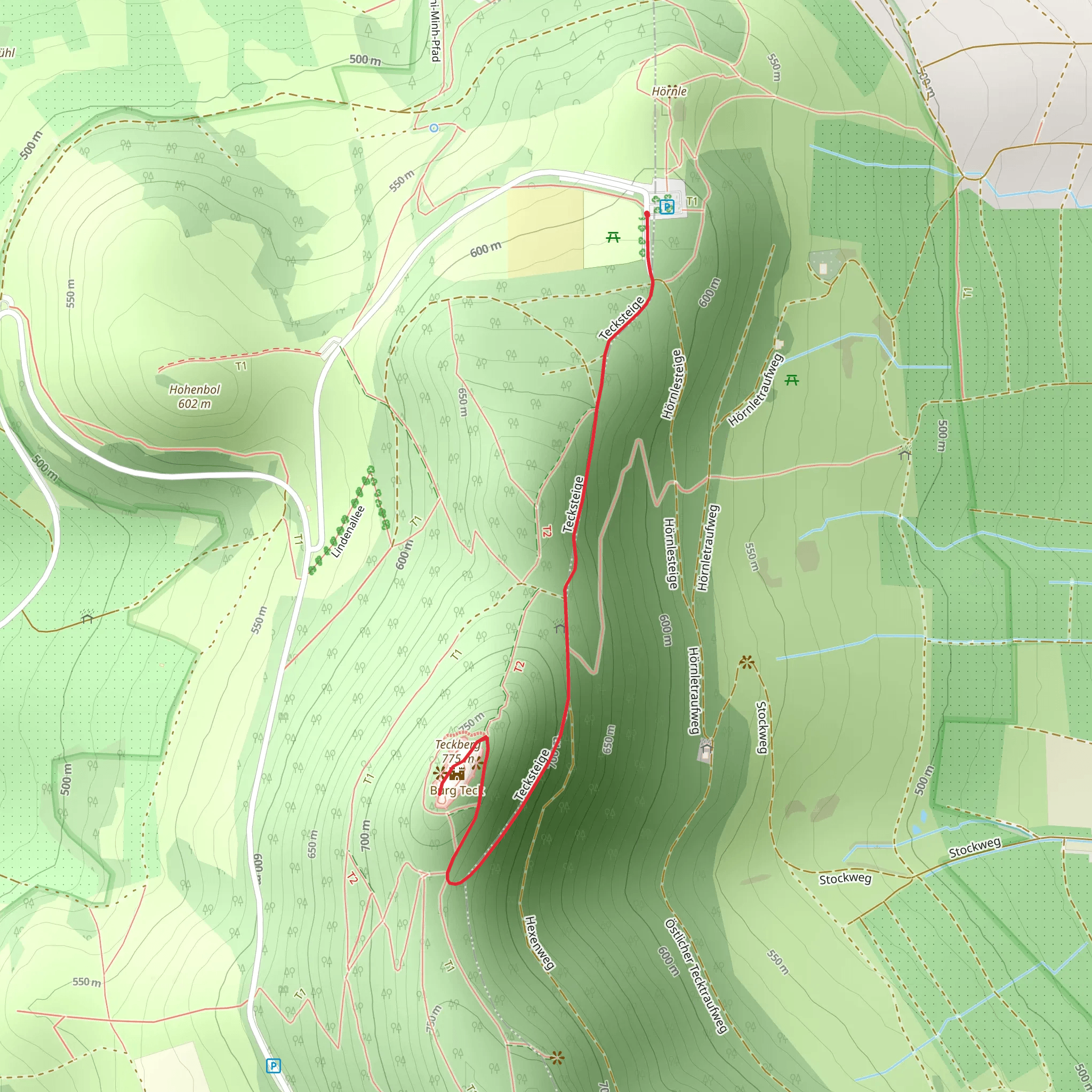 Teckberg Peak Walk via Hochgehadelt mobile static map