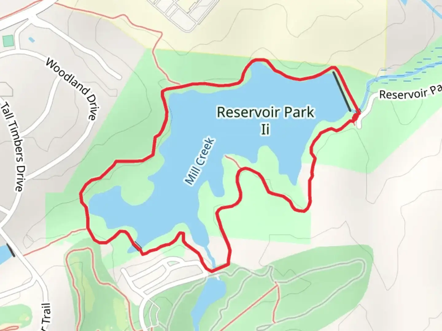 An image depicting the trail Southern Pines Waterworks via David White Trail and its surrounding area.
