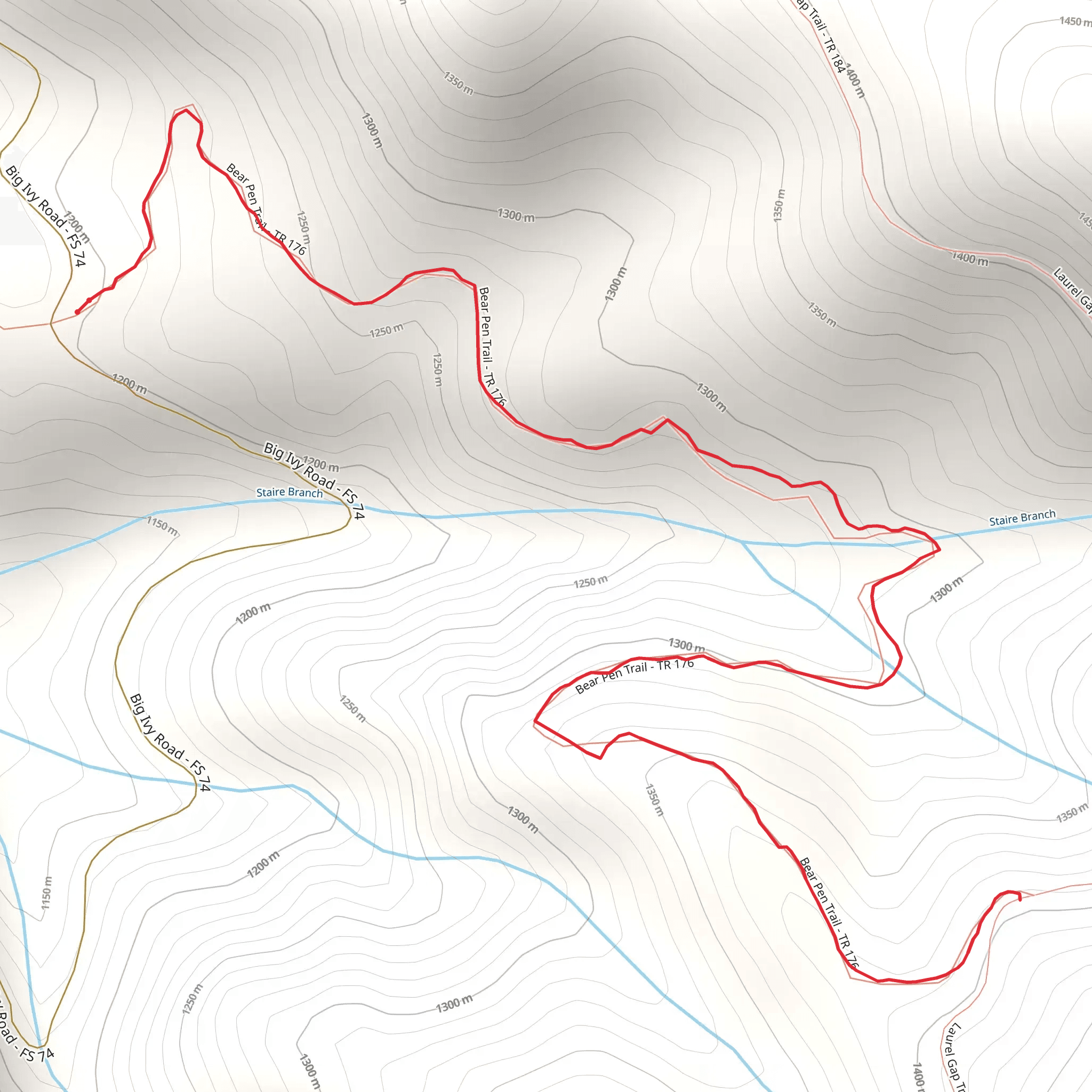 Bear Pen Trail mobile static map