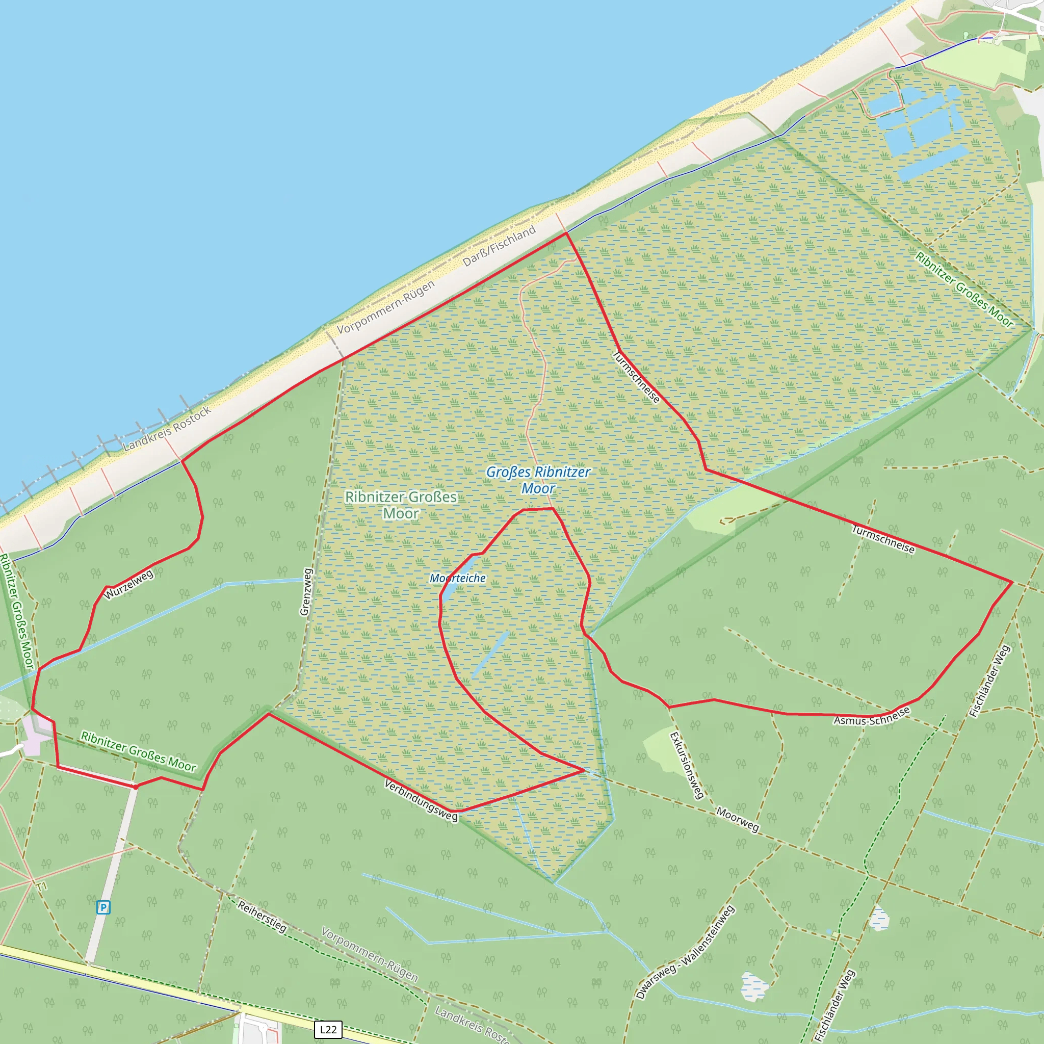 Ribnitzer Großes Moor Loop mobile static map