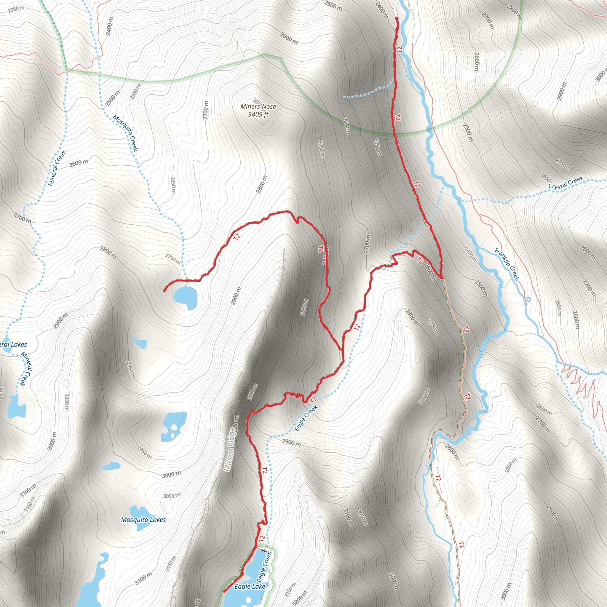 Eagle and Mosquito Lake via White Chief Trail mobile static map