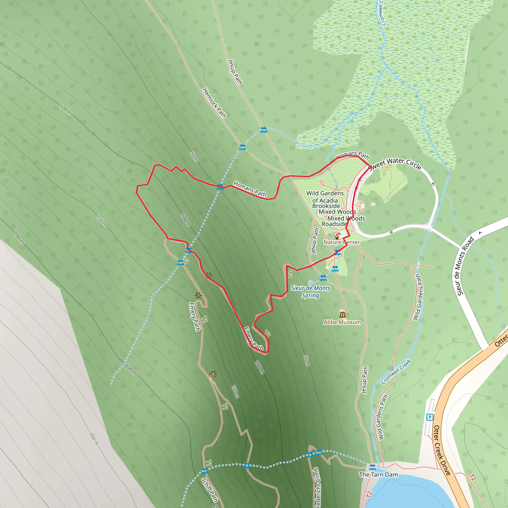 Homans Path and Emery Path Loop mobile static map