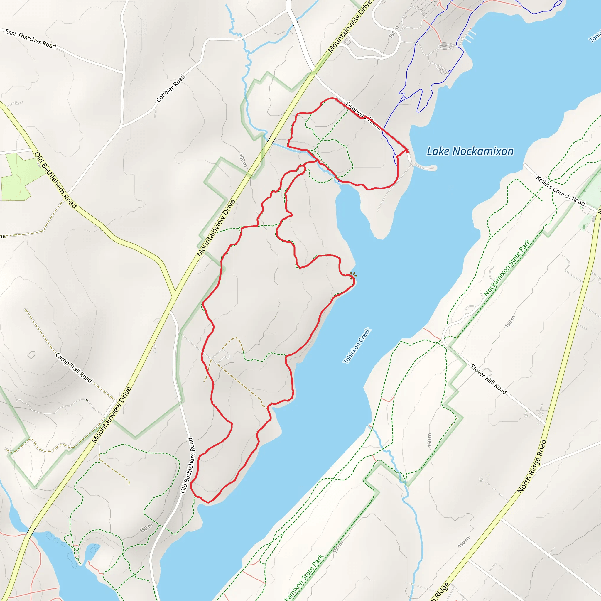 Lake Nockamixon Loop mobile static map