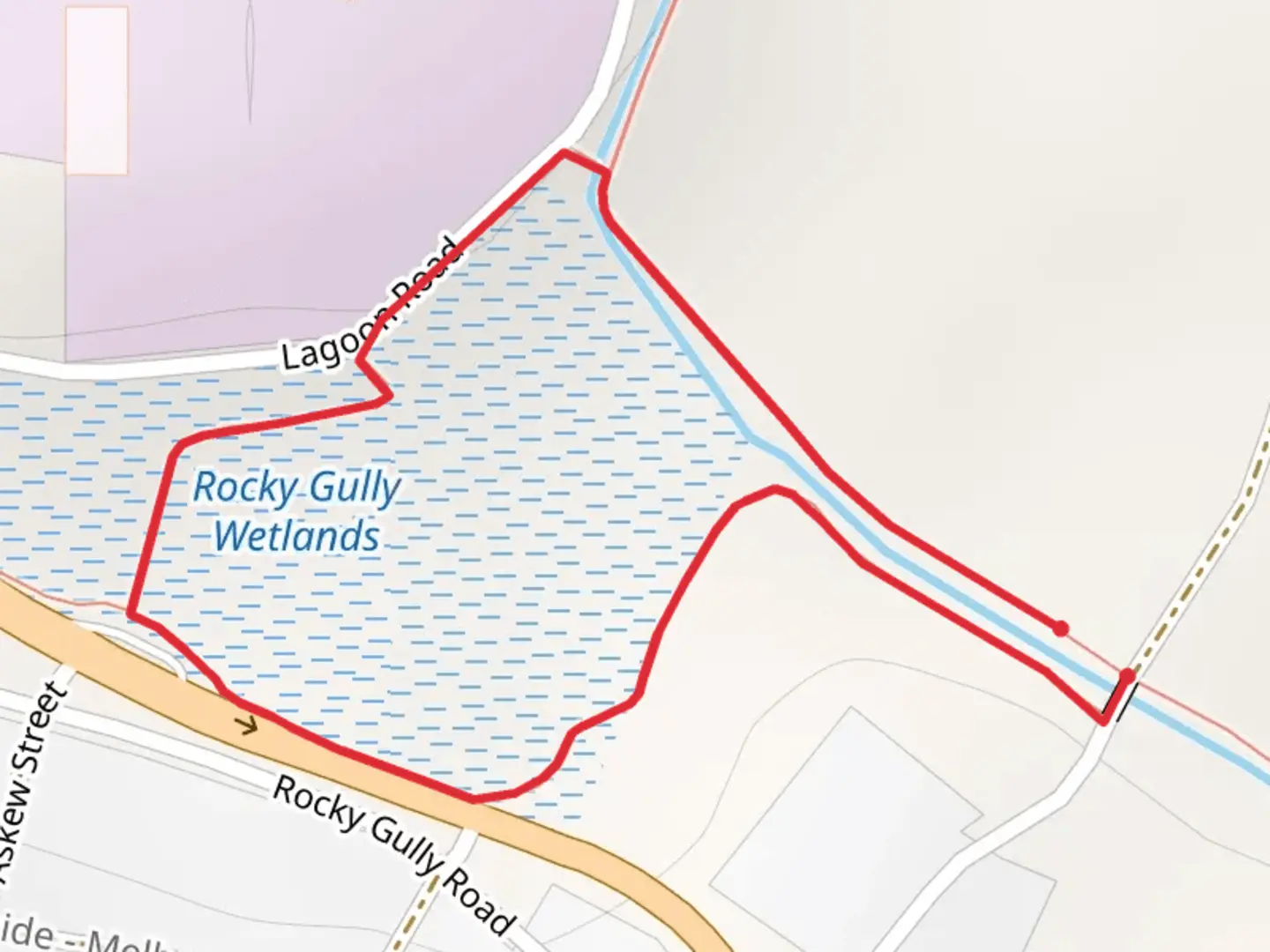 An image depicting the trail Rocky Gully Wetlands Sanders Loop Track and its surrounding area.