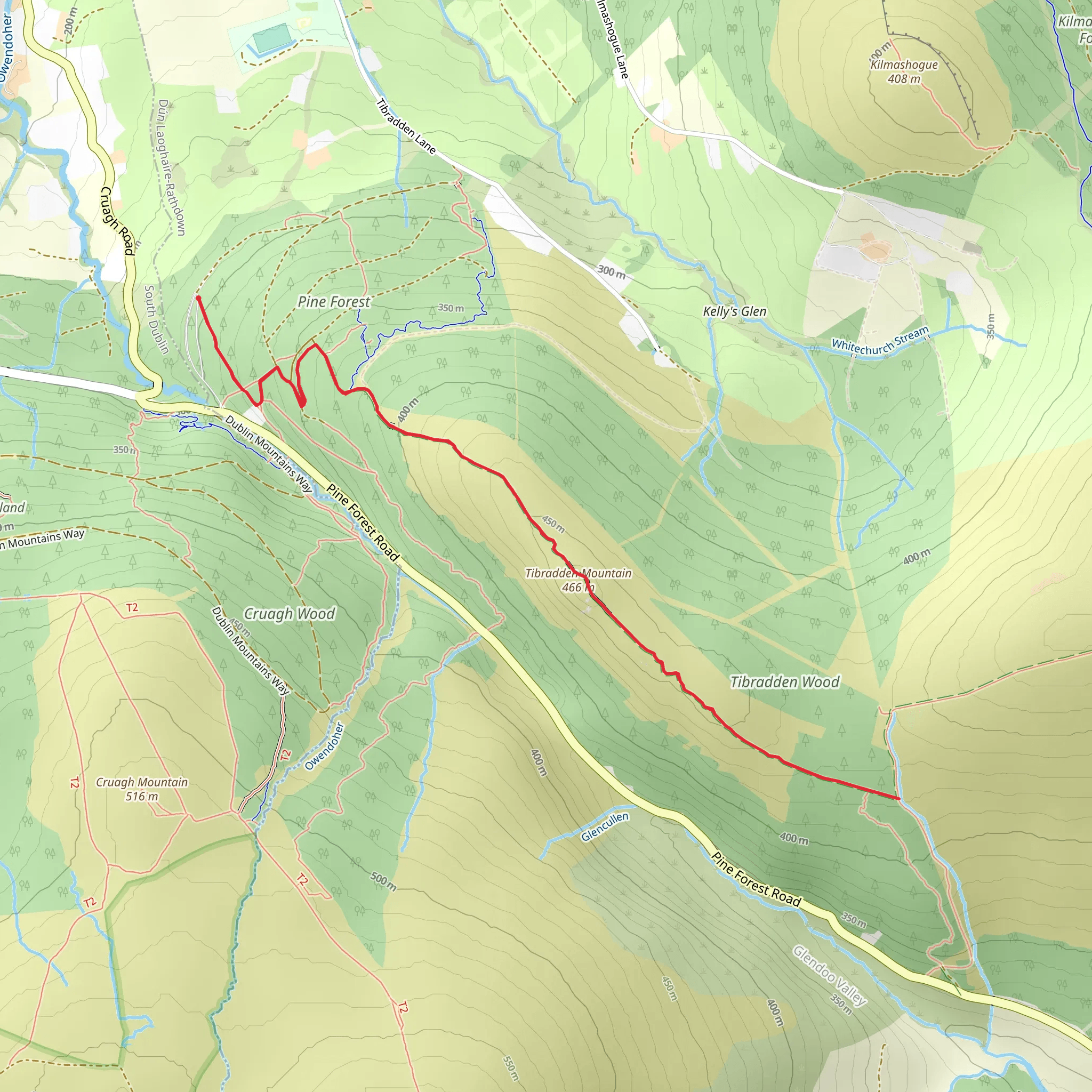 Tibradden Mountain Trail mobile static map