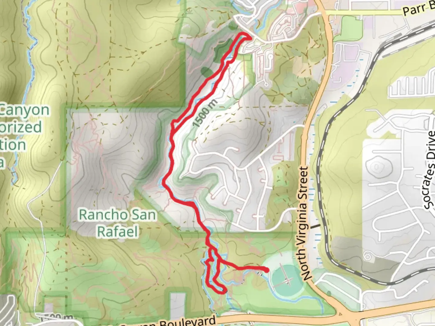 An image depicting the trail Evans Canyon and Nature Trail and its surrounding area.