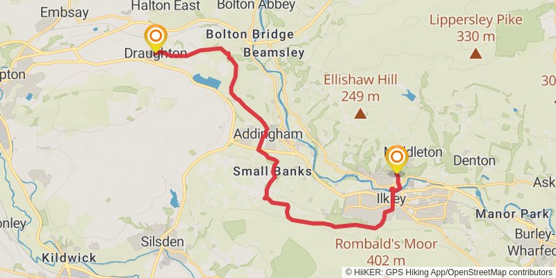Lancashire to Yorkshire Historical Walk stage 8 Map